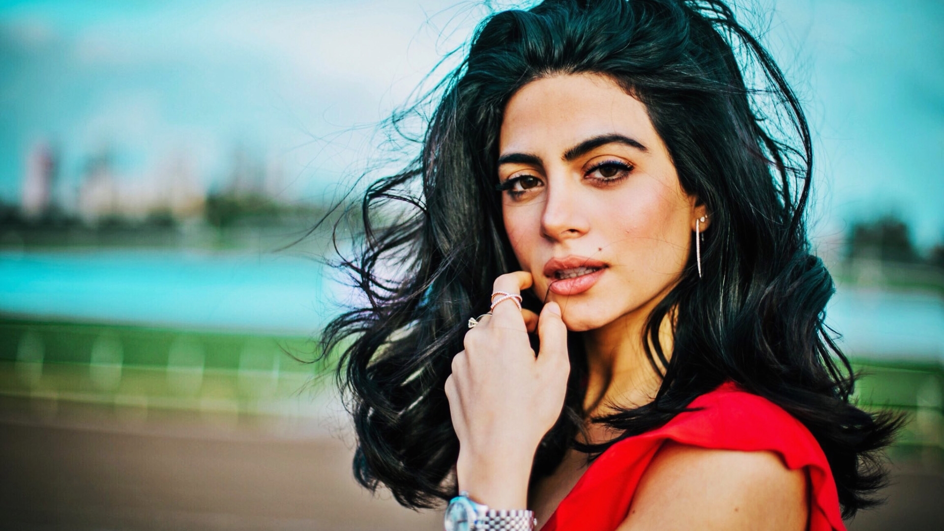 brunette, emeraude, woman, toubia, HD Wallpaper