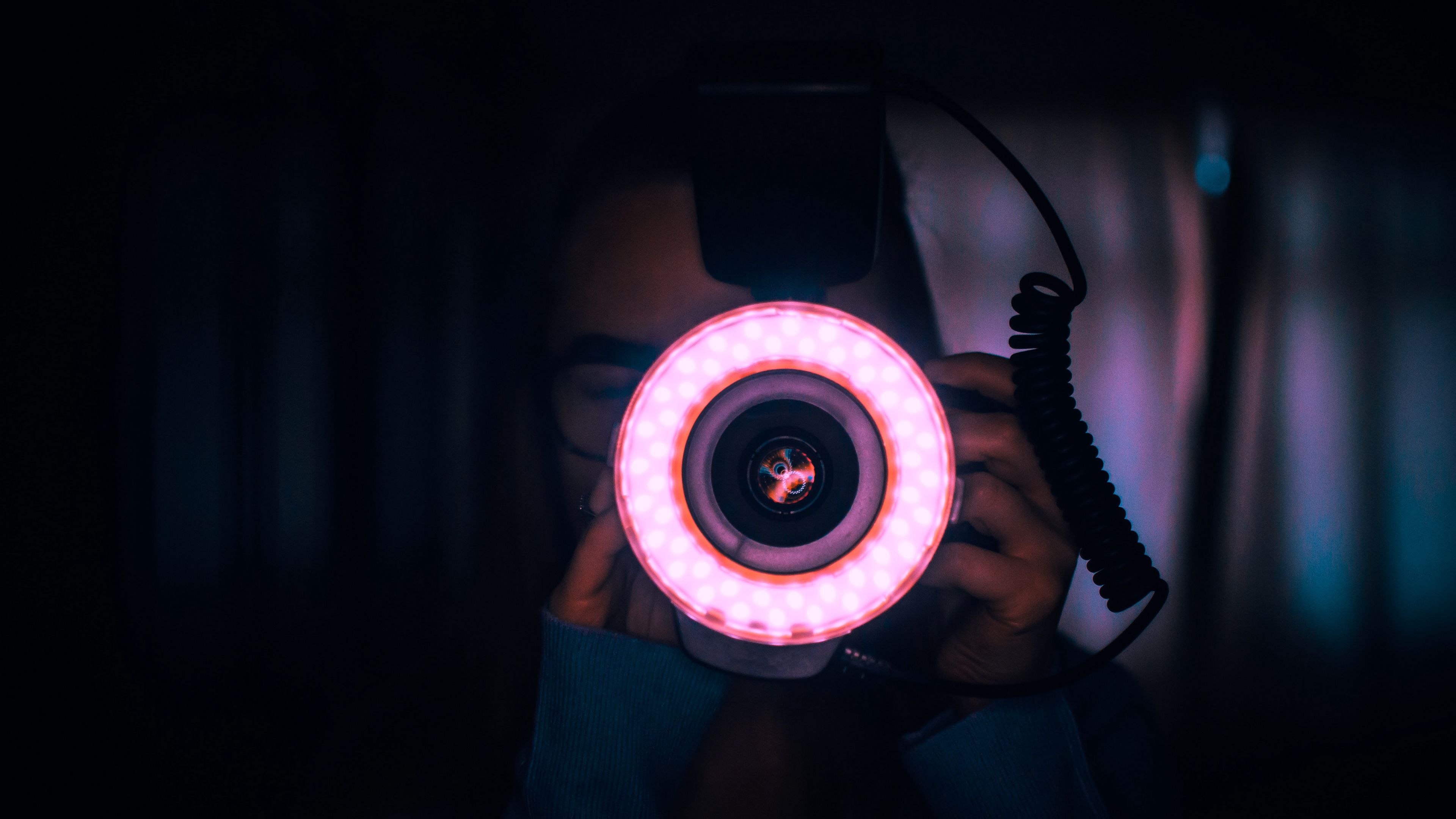 lens, photographer, camera, backlight, 4k, HD Wallpaper