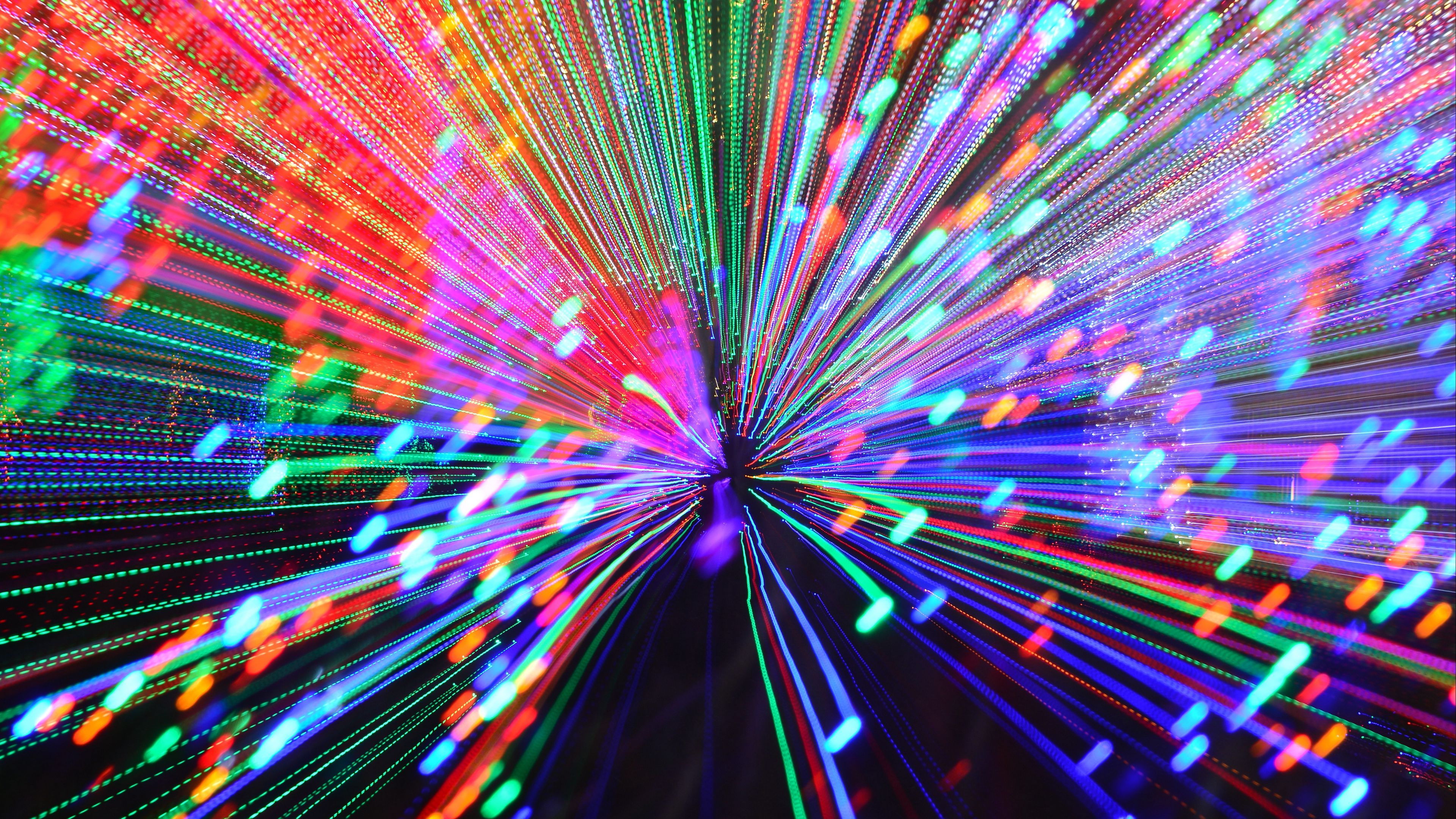 light, light art, bokeh, rays, glare, radiance, 4k, HD Wallpaper