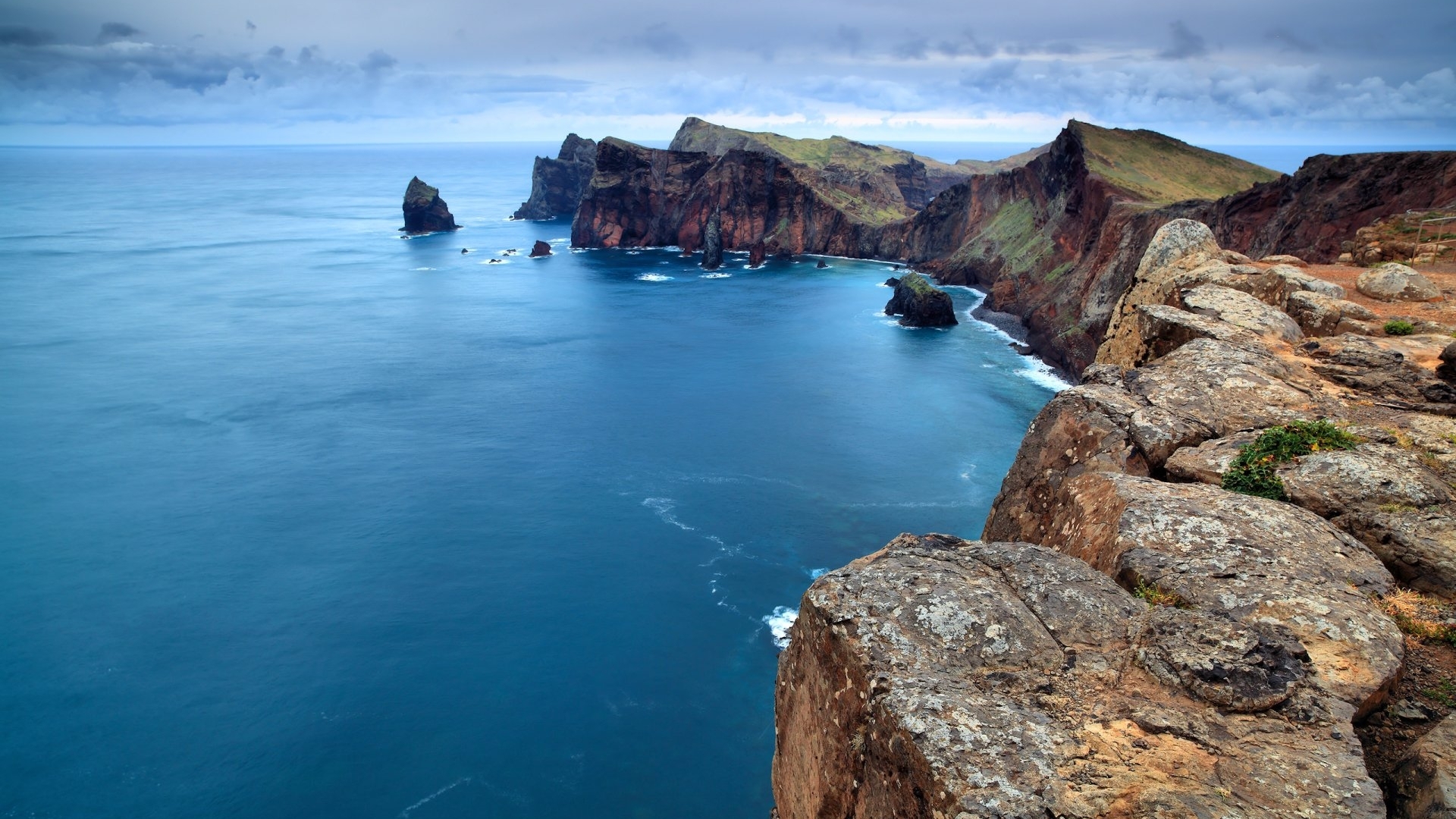 sea, oceans, cliffs, rocks, nature, HD Wallpaper