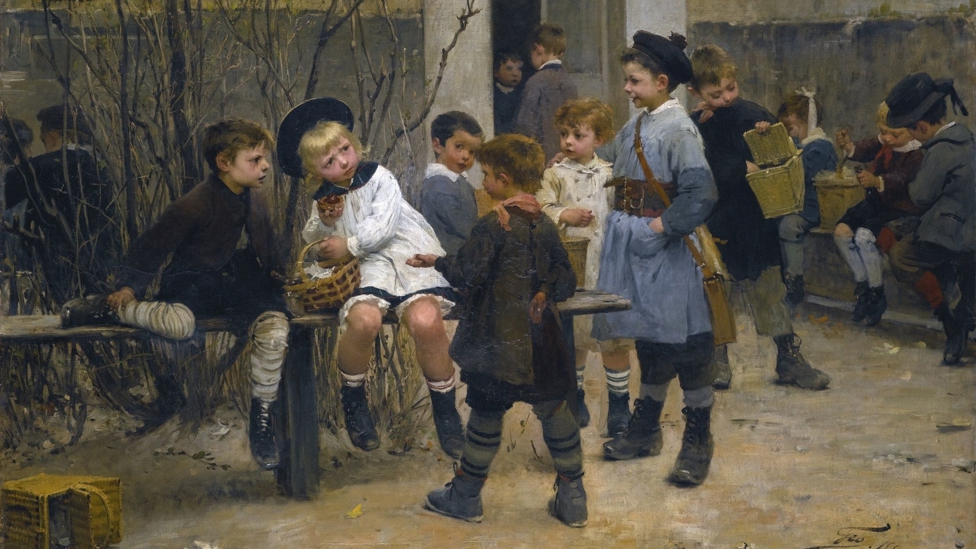 art, copil, children, henry geoffroy, painting, HD Wallpaper