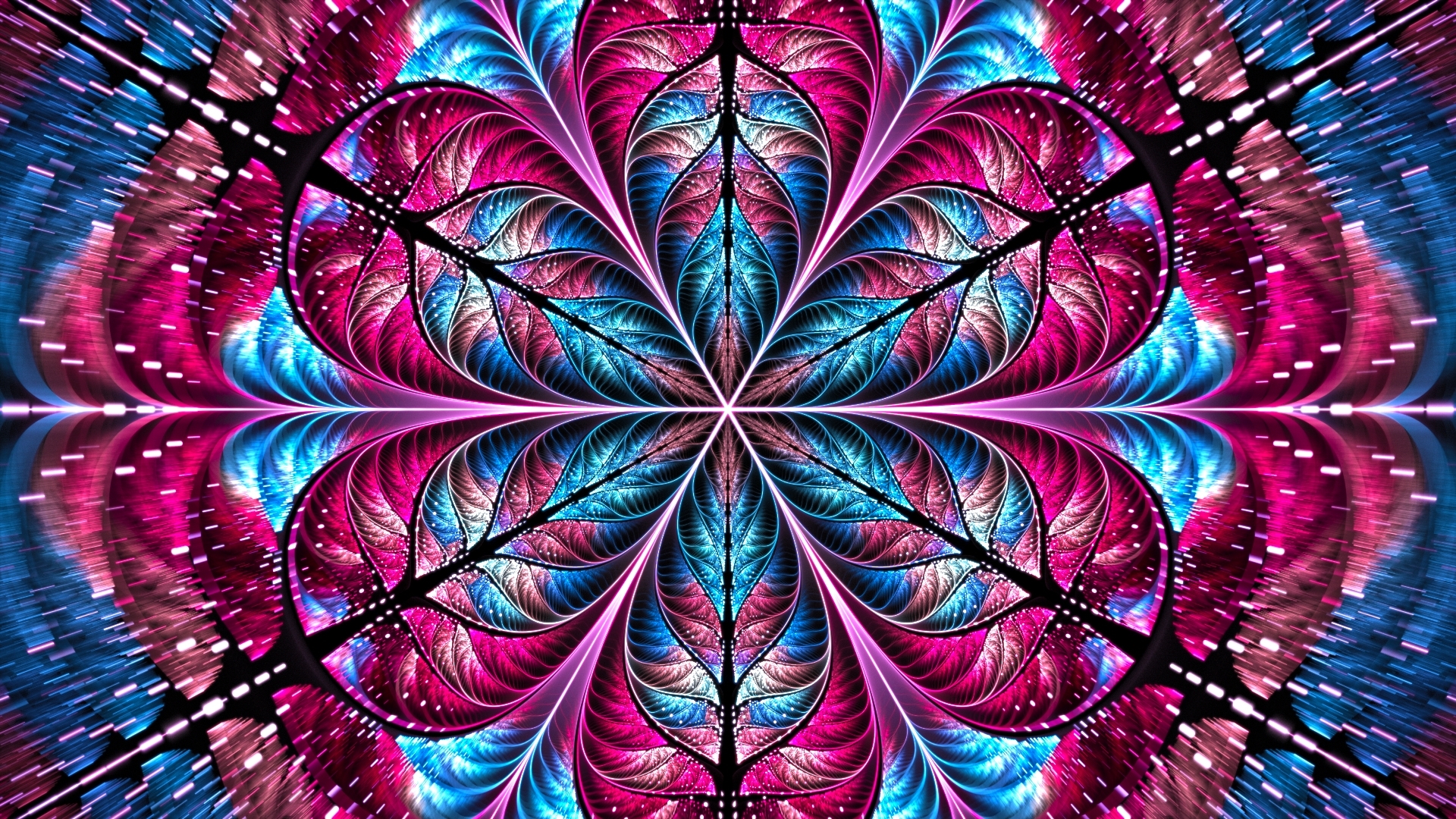 luminos, an yzamarah, patricia maschke, flower, abstract, pink, blue, HD Wallpaper