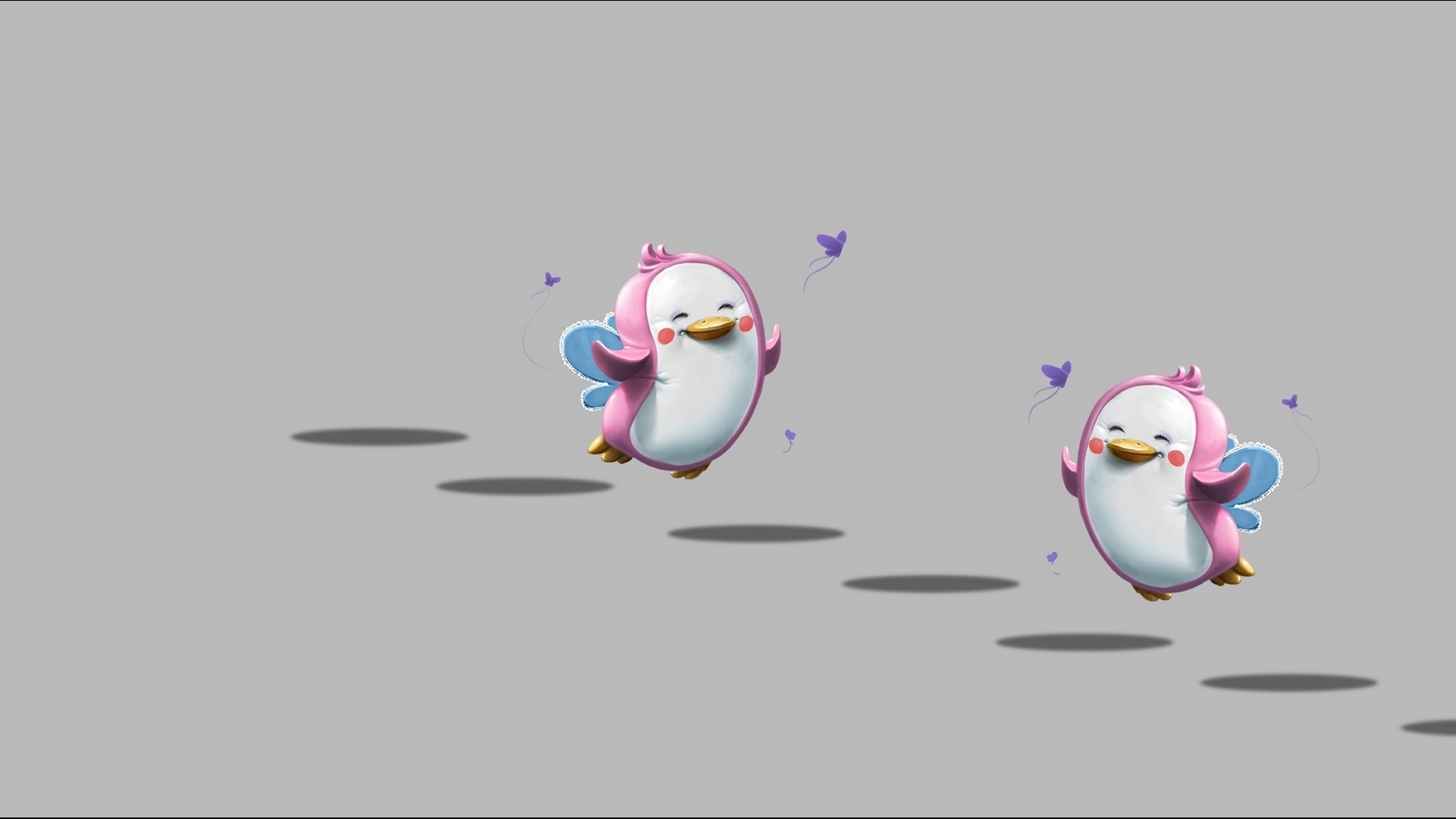pasare, happy, cute, bird, grey, child, funny, white, pink, couple, blue, HD Wallpaper