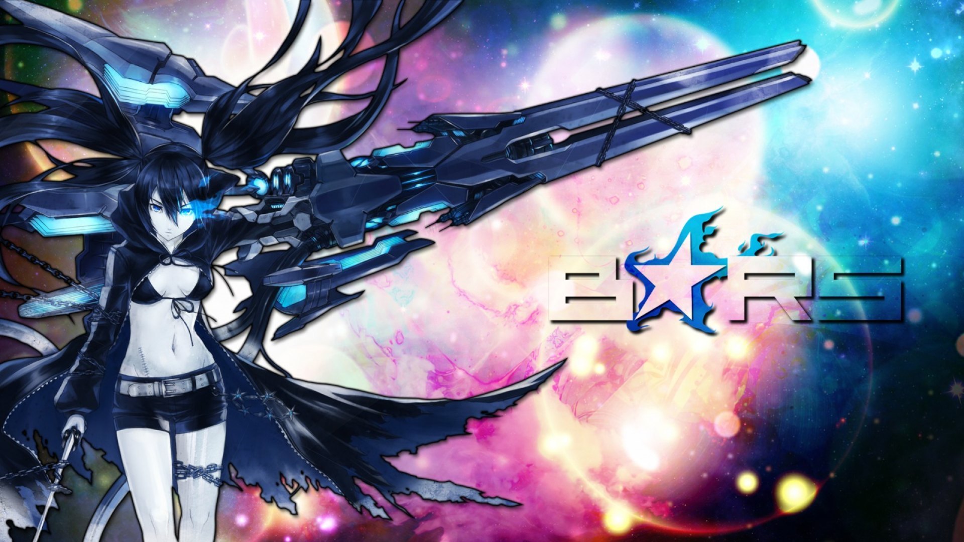 black rock shooter, rock, black, anime, shooter, HD Wallpaper