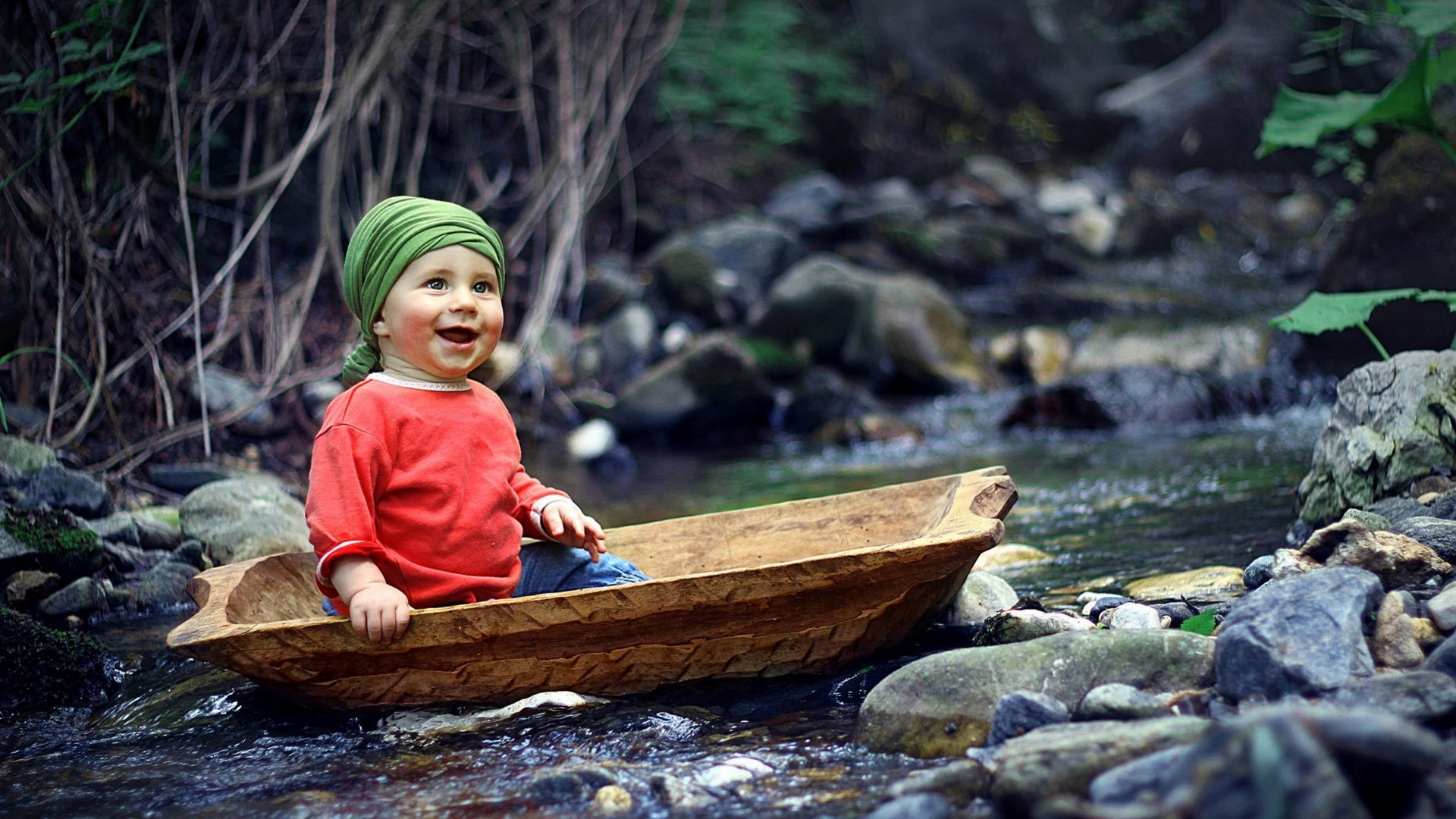kid, photo, boy, river, baby, HD Wallpaper