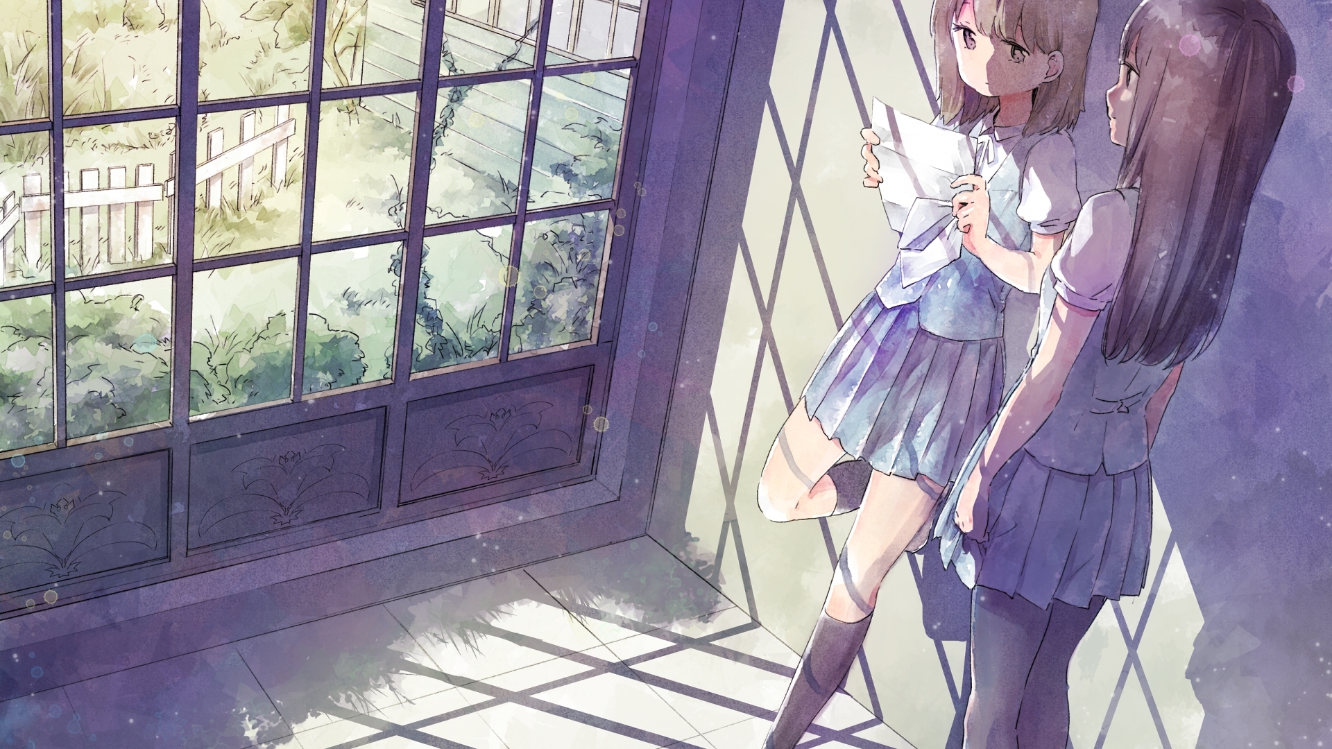 art, schoo, anime, girl, HD Wallpaper