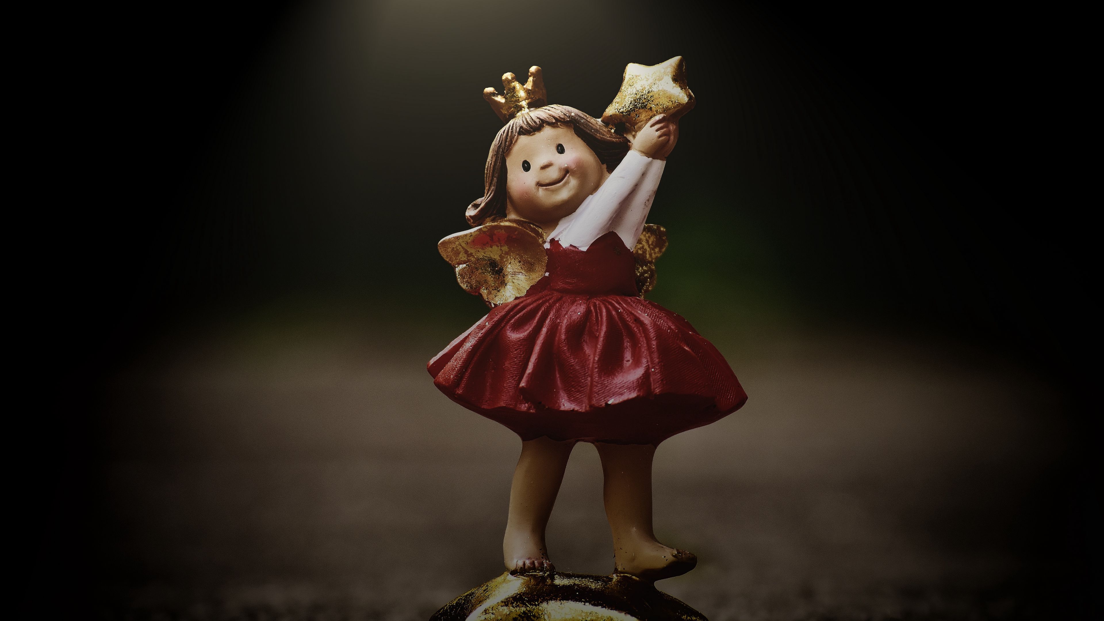 angel, statuette, star, 4k, HD Wallpaper