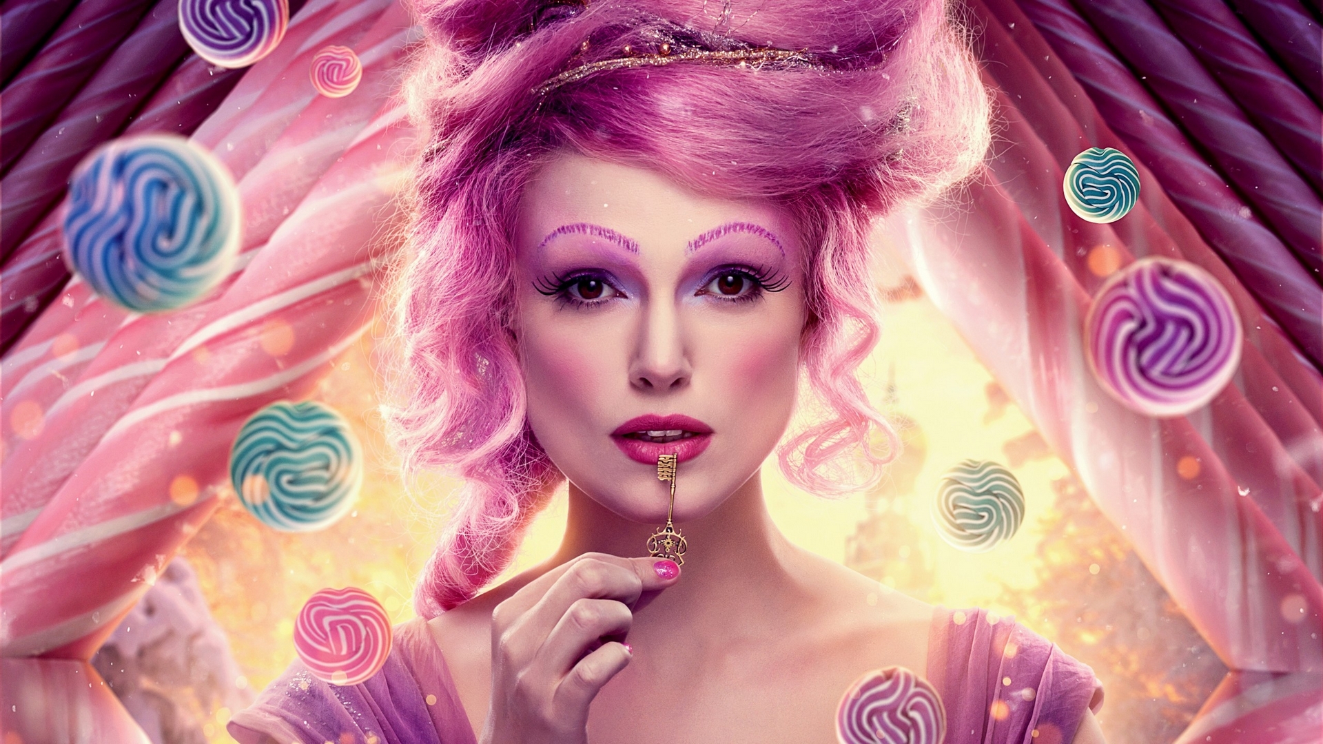 lollipop, fantasy, movie, keira knightley, face, pink, the nutcracker and the four realms, poster, actress, girl, HD Wallpaper