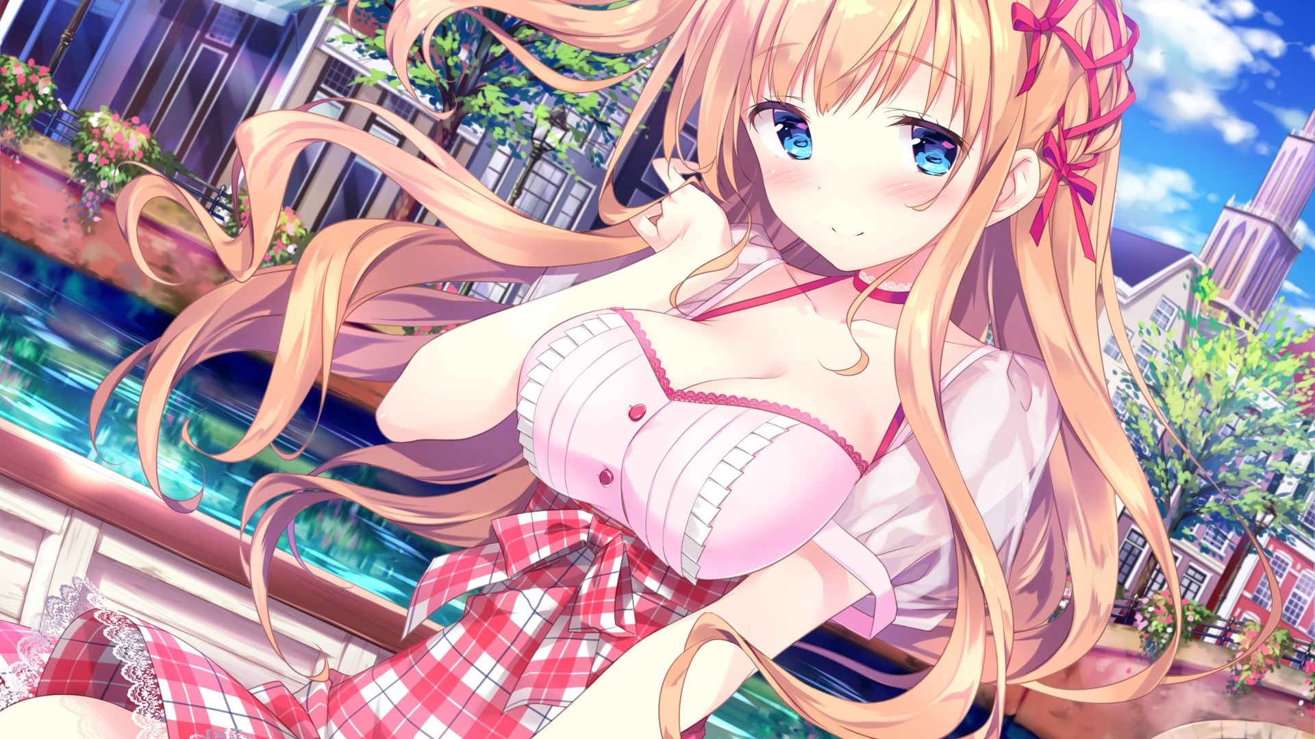 cute, lovely, girl, cg, game, orginal, long hair, HD Wallpaper