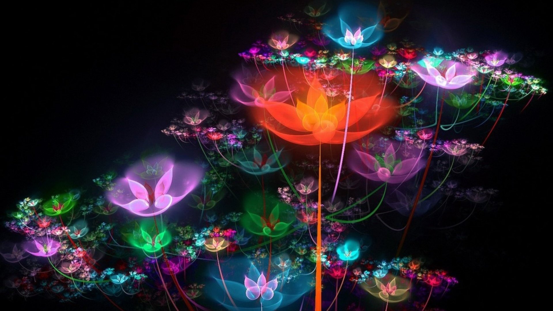 flowers, 3d, nature, fantasy, HD Wallpaper