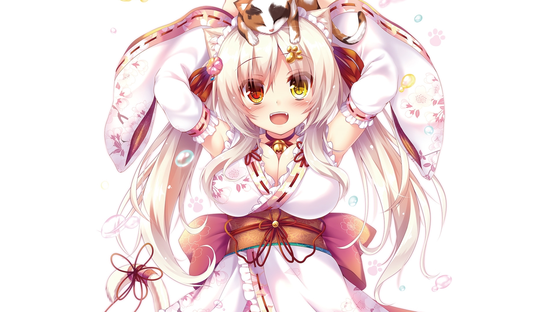art, anime, white, girl, HD Wallpaper