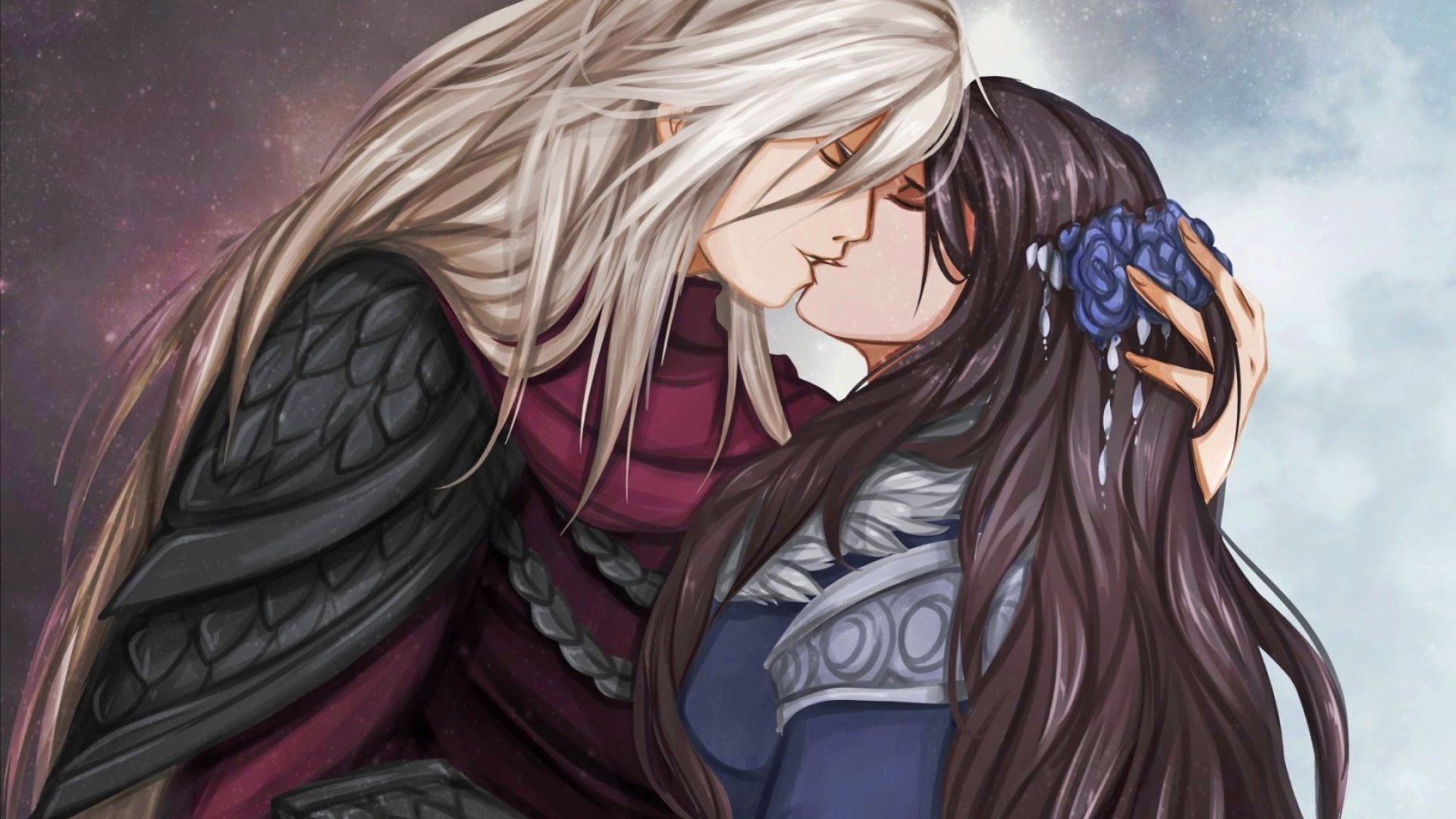 emo, fantasy, kiss, love, HD Wallpaper