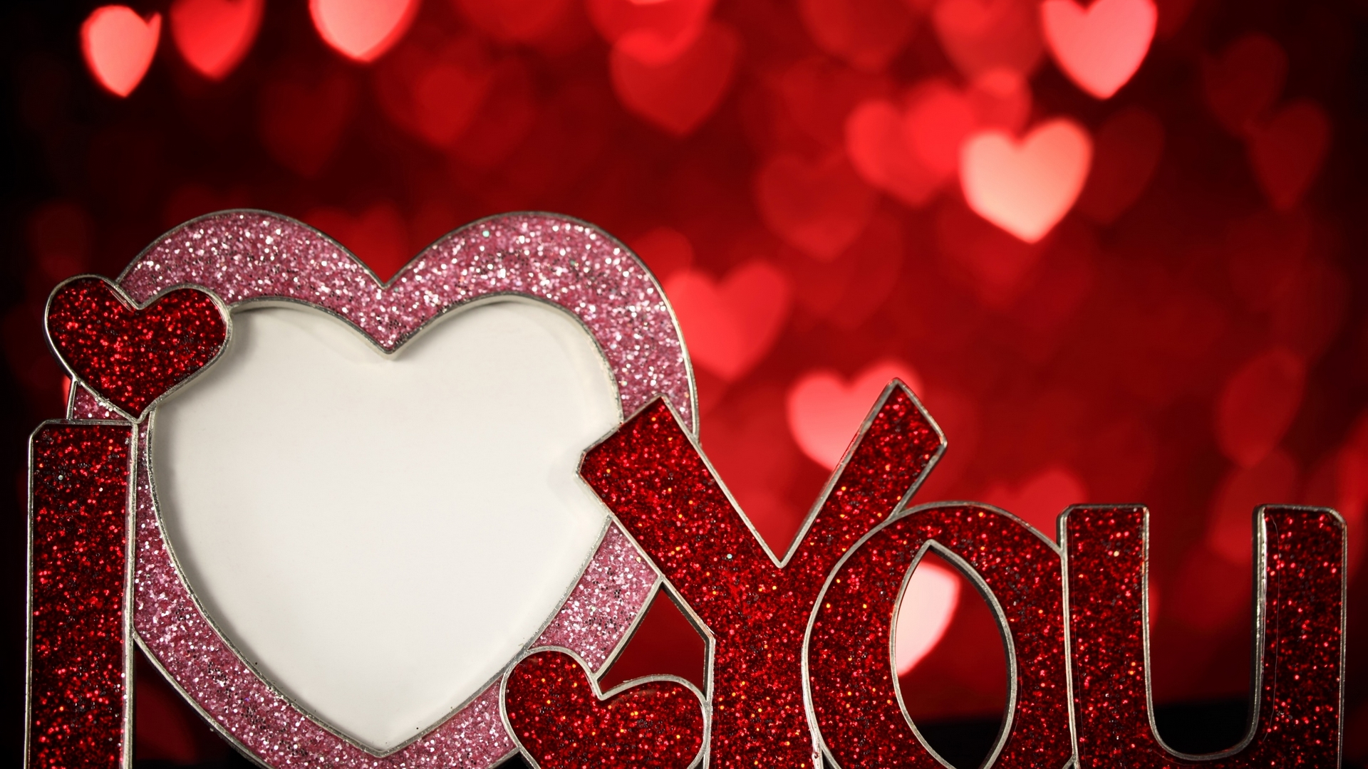 red, bokeh, glitter, heart, valentine, white, card, HD Wallpaper