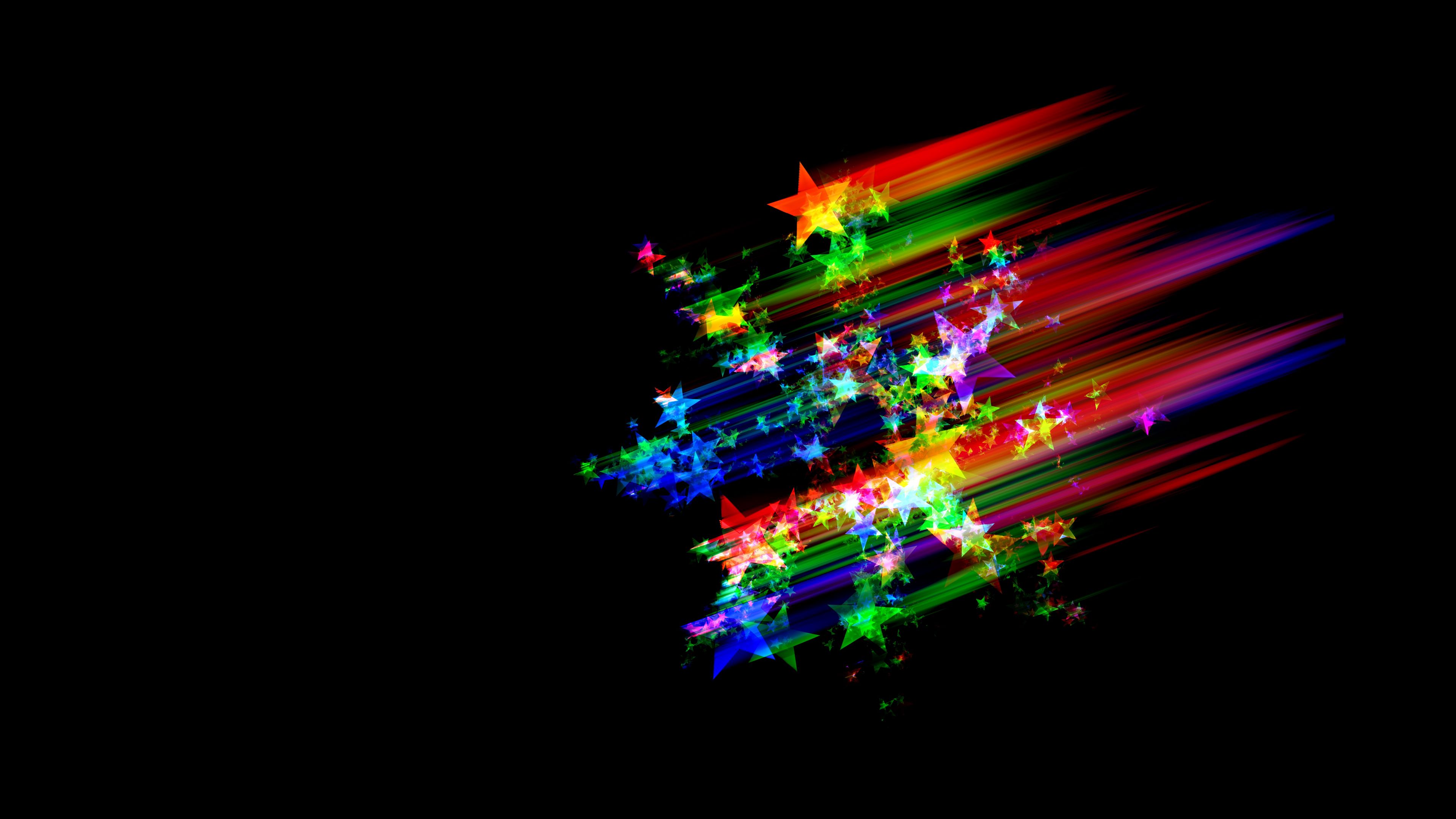 stars, glitter, abstraction, multicolored, 4k, HD Wallpaper