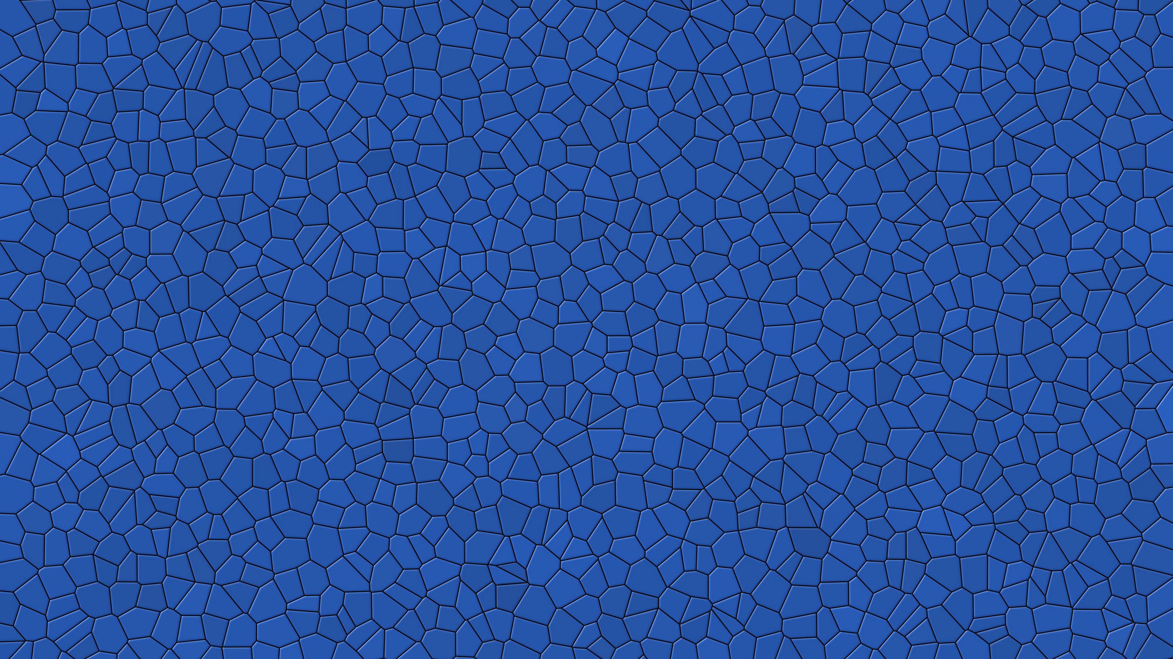 mosaic, patterns, blue, 4k, HD Wallpaper