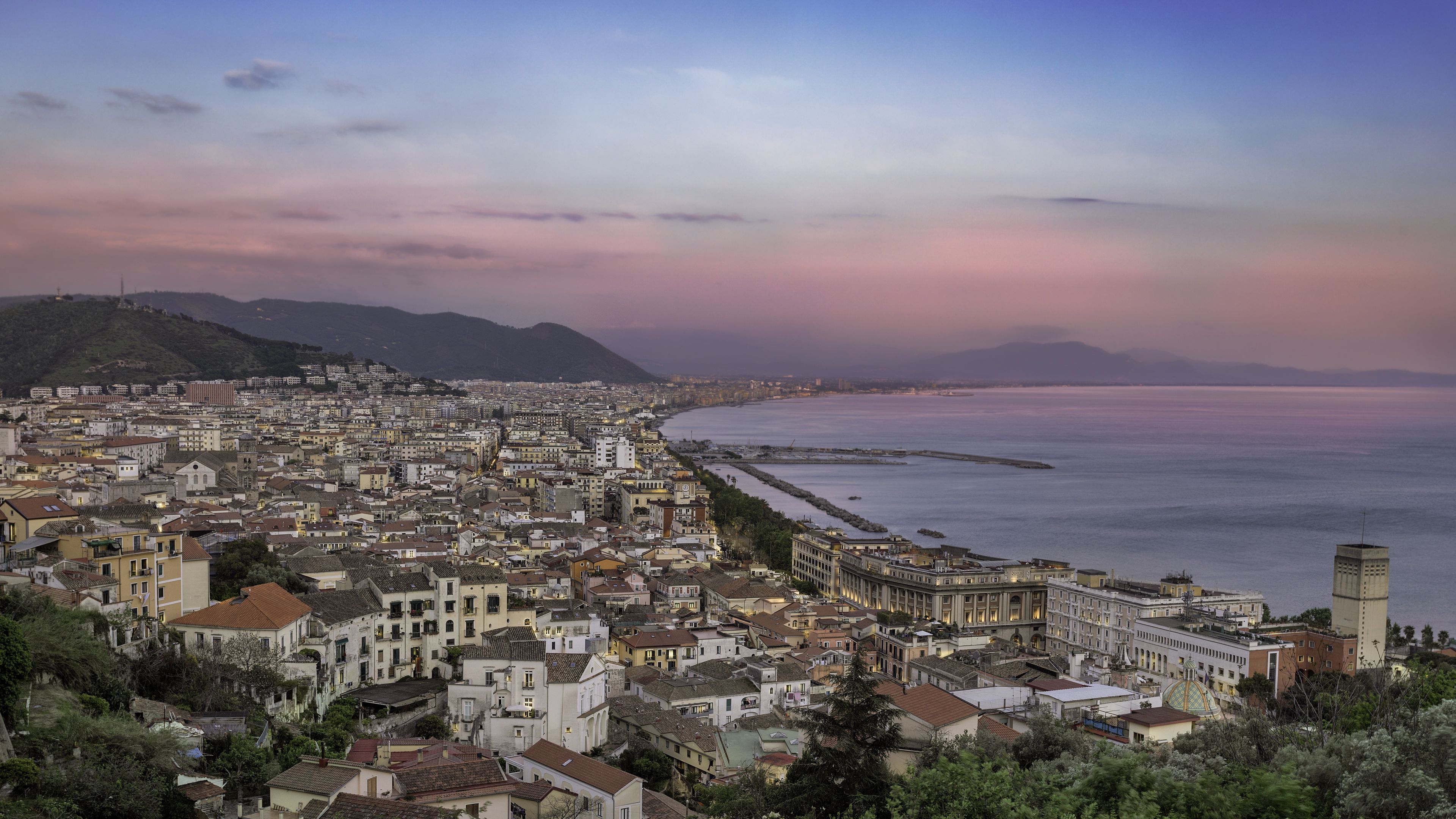 city, buildings, roofs, coast, italy, 4k, HD Wallpaper