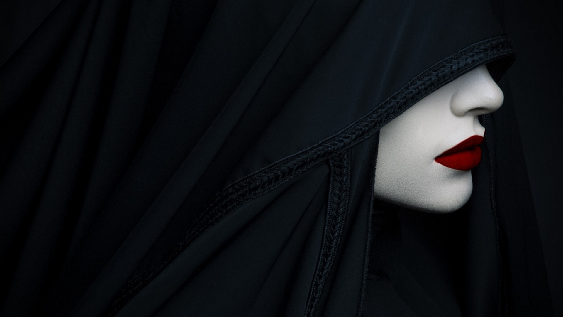 hood, face, lips, dark, HD Wallpaper