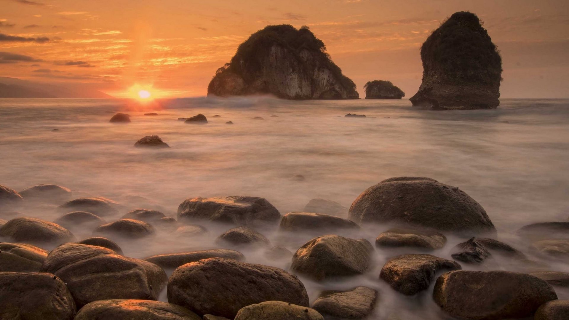 tree, nature, rock, sunset, HD Wallpaper