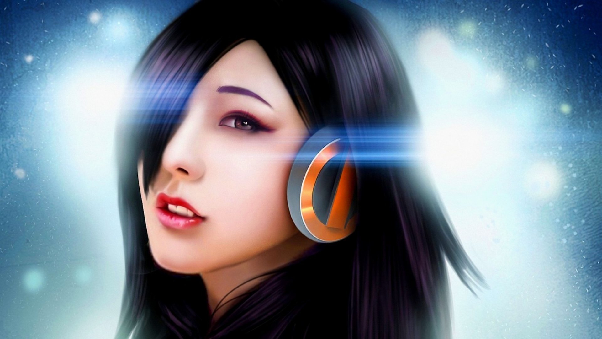 brunette, cgi, fantasy, 3d, music, women, HD Wallpaper