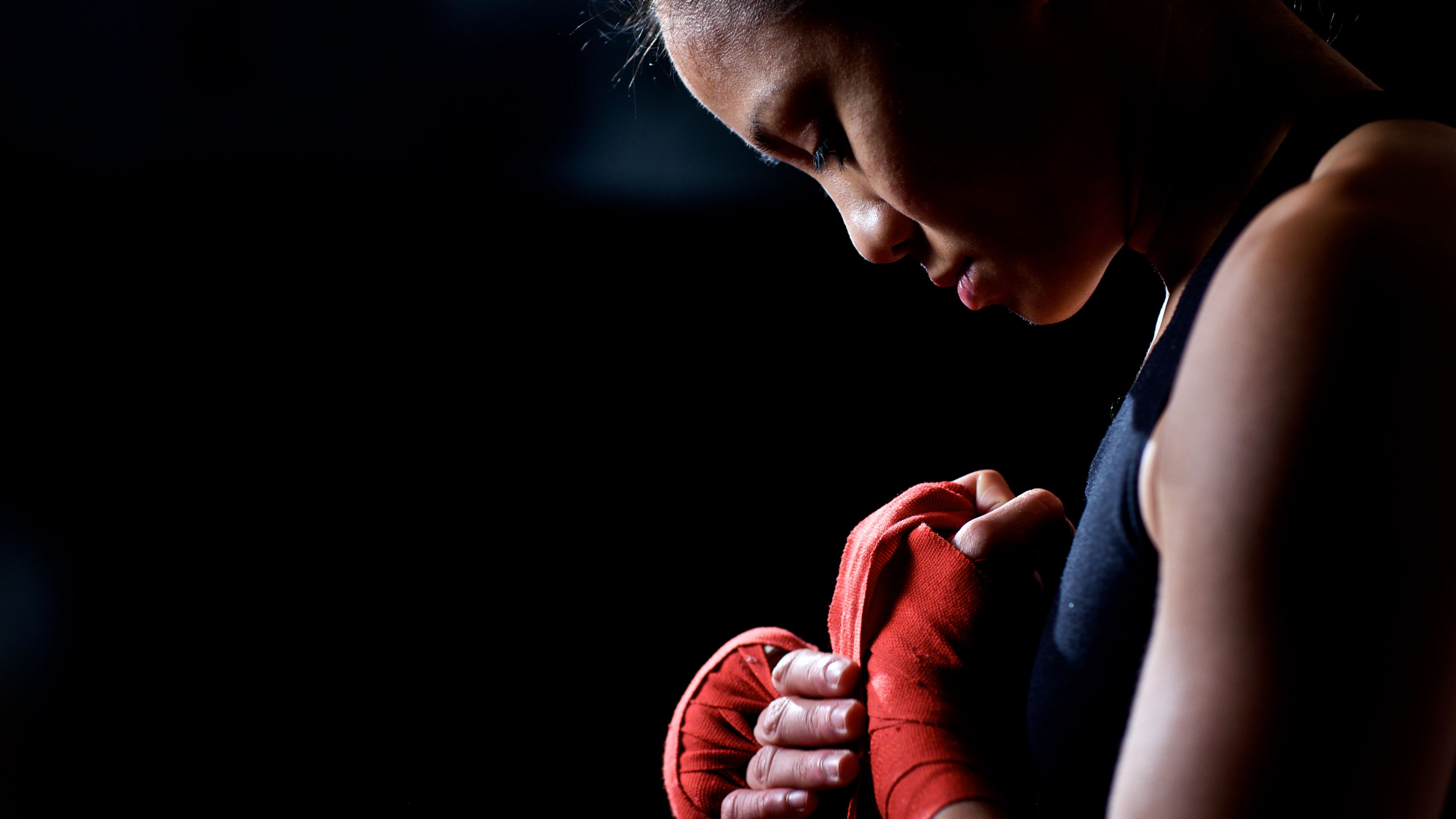 boxer, champion, girl, bandages, 4k, HD Wallpaper