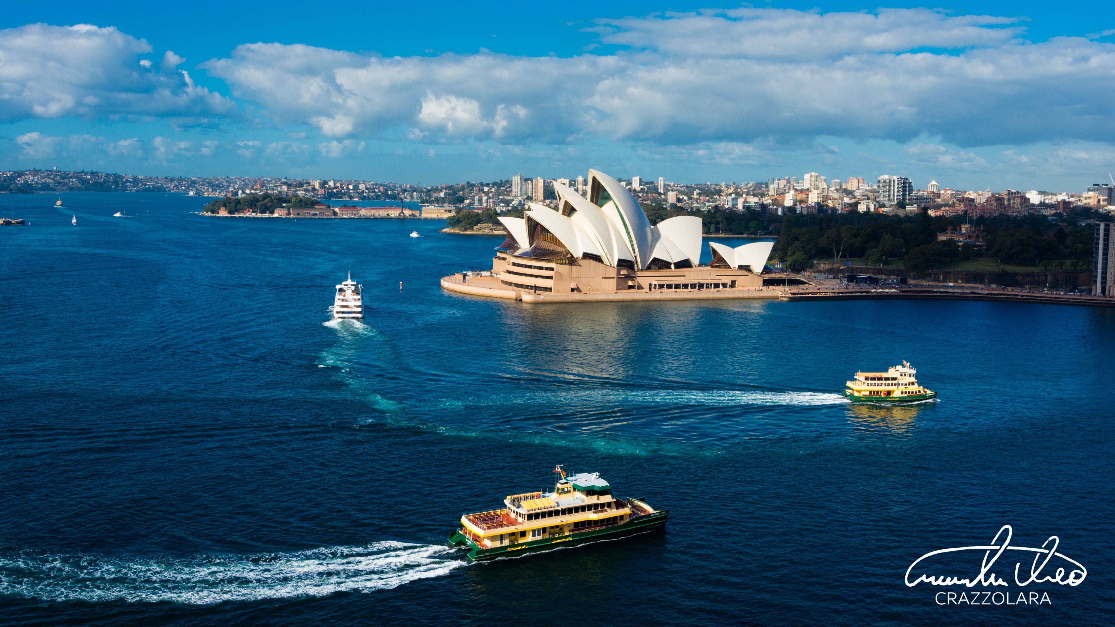 sydney opera house, theater, harbor, ships, sydney, australia, 4k, HD Wallpaper