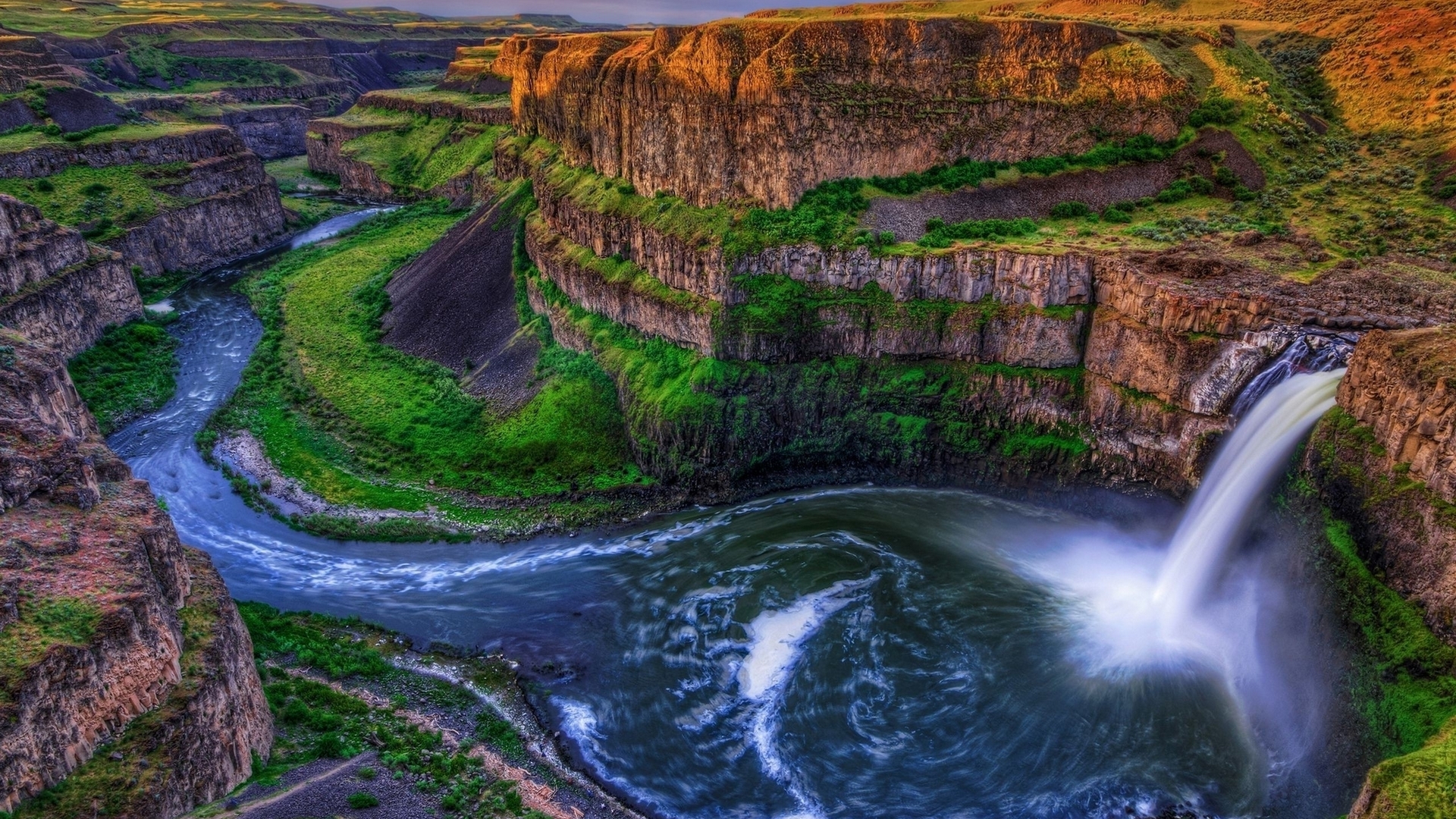 canon, waterfall, beauty, trees, natures, HD Wallpaper