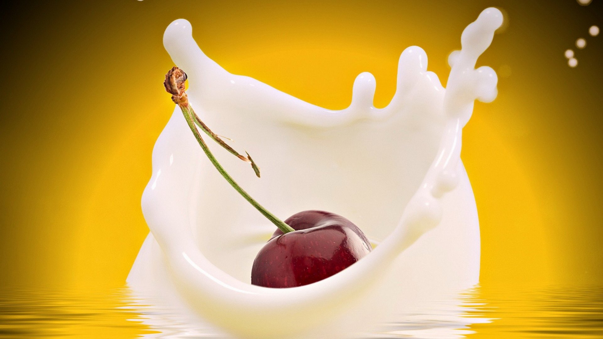 fruit, cherry, milk, sweet, HD Wallpaper