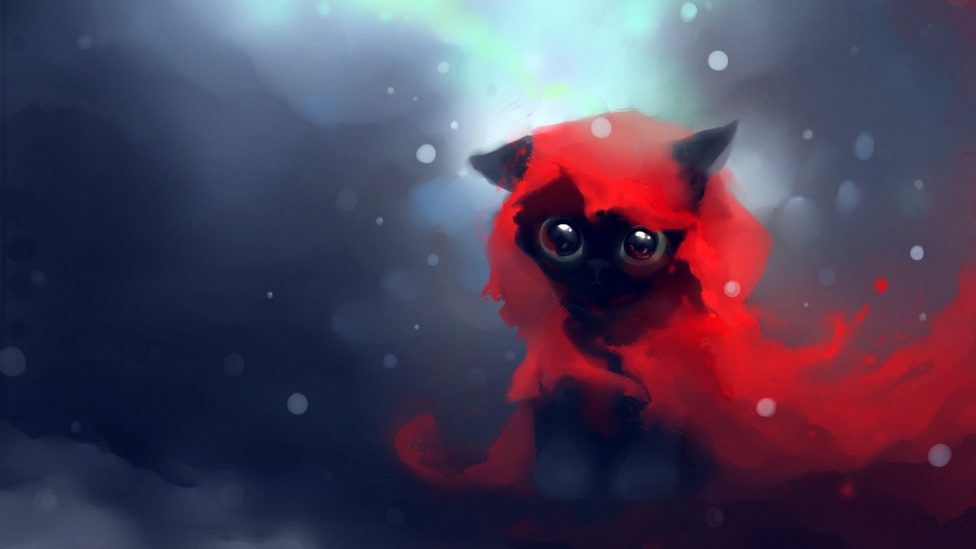 red, cat, cg, cap, HD Wallpaper