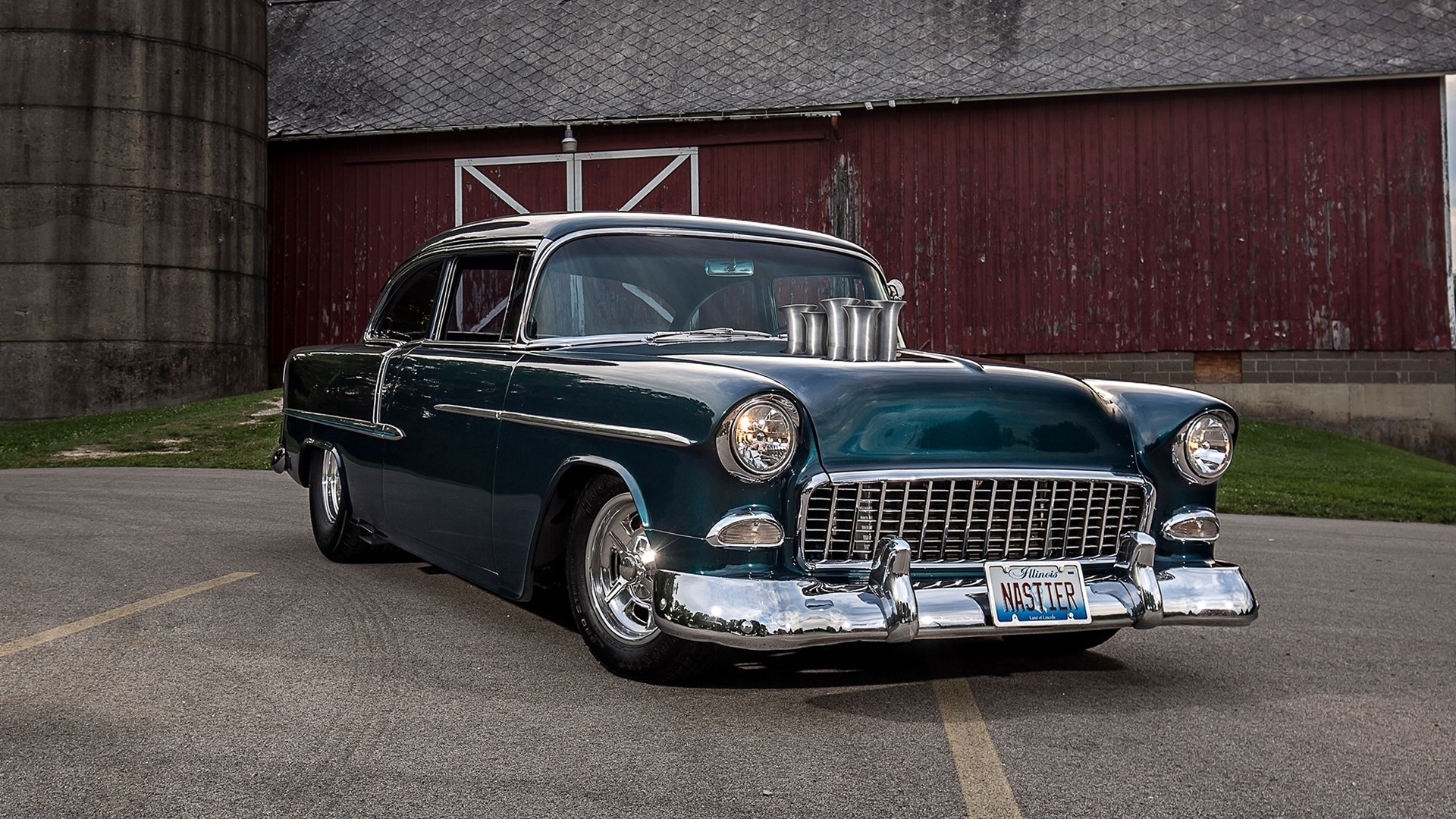 windows, 1955 chevrolet bel air, desktop, HD Wallpaper