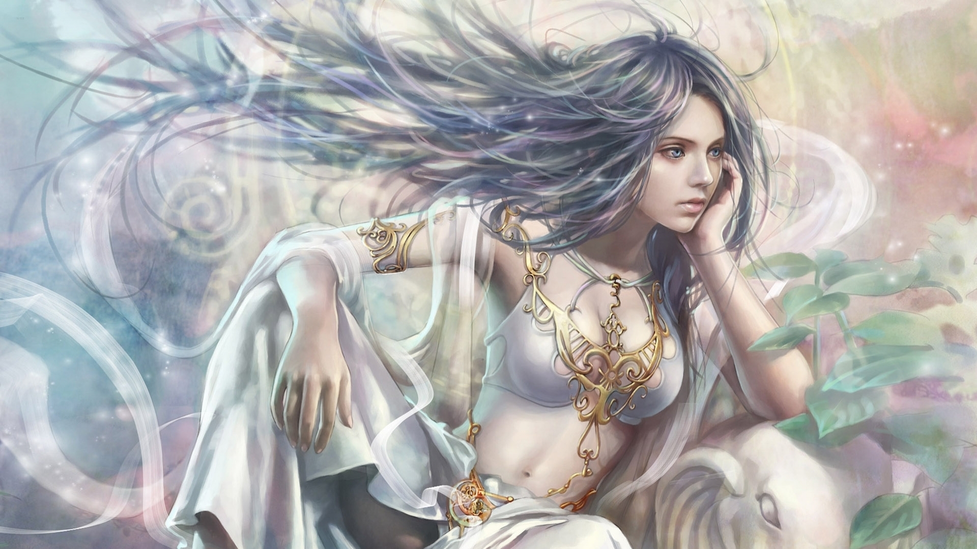 fantasy, nice, girl, anime, color, woman, HD Wallpaper