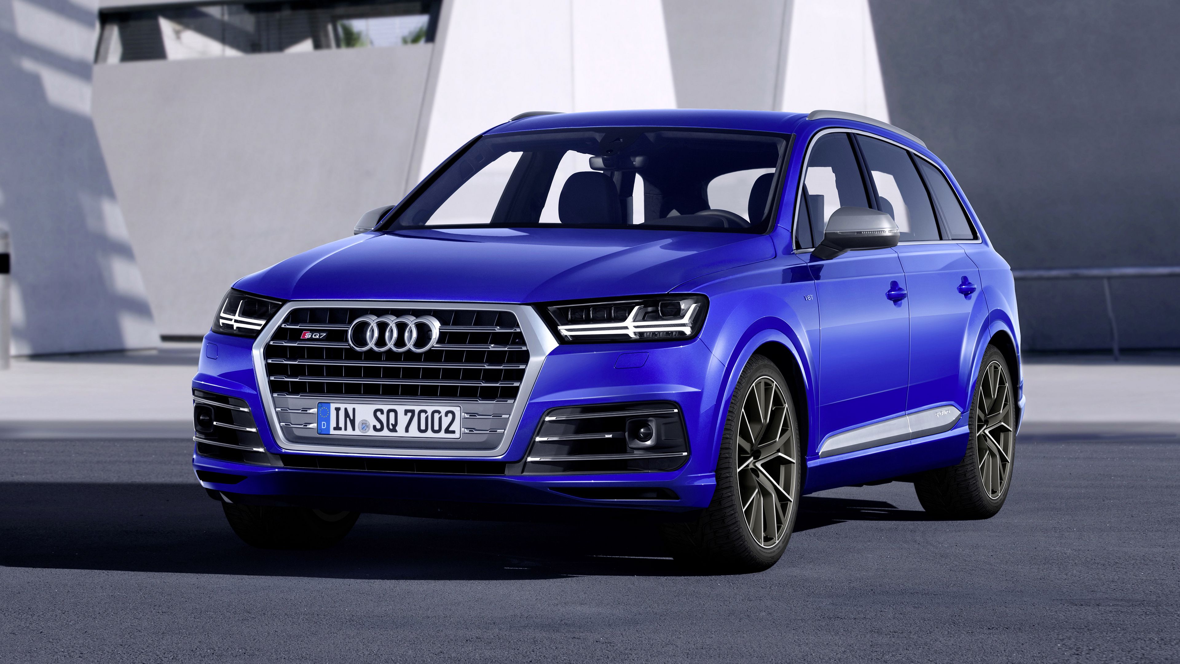 audi sq7 tdi, audi, blue, car, 4k, HD Wallpaper