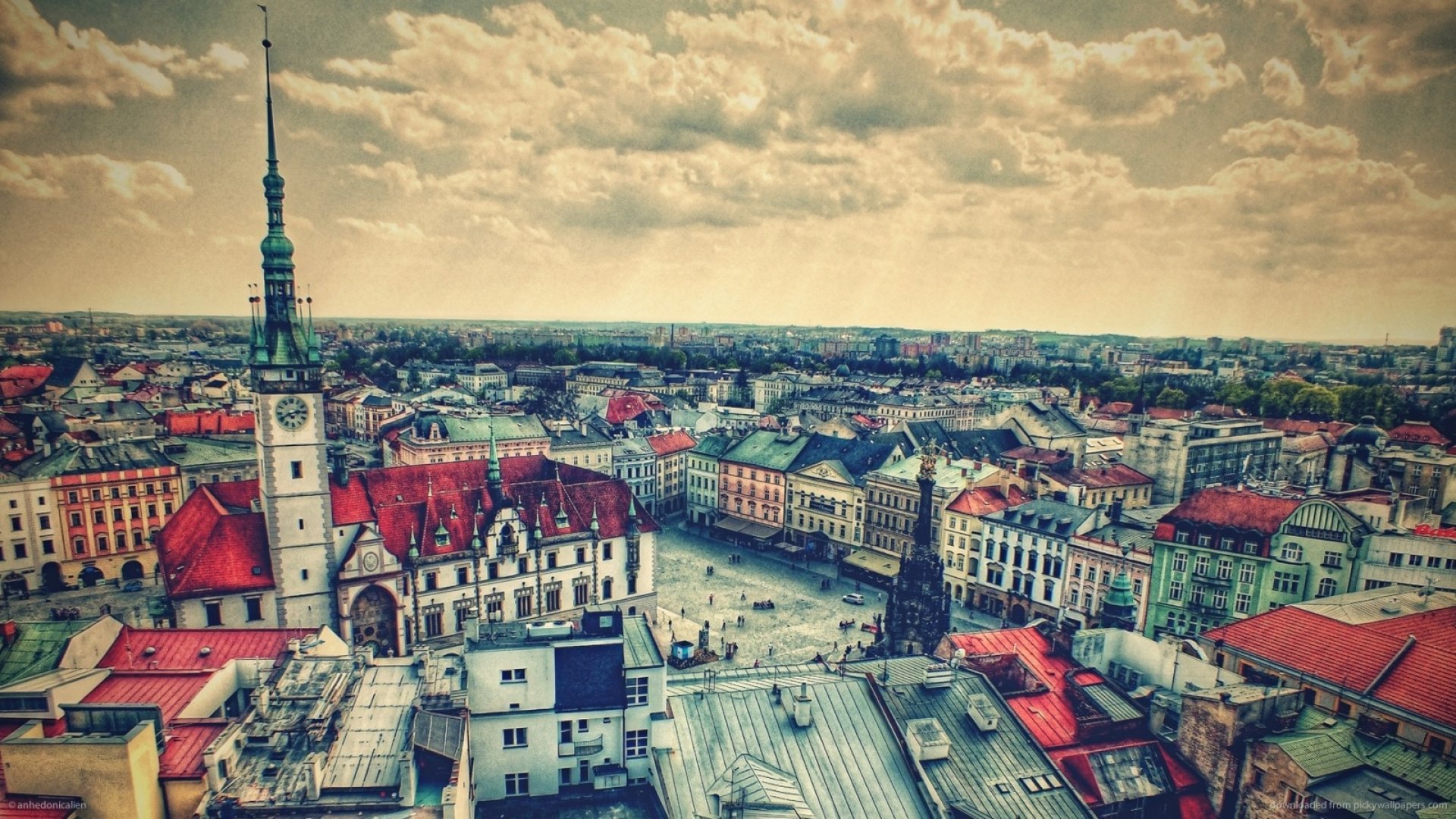 city, scape, square, hdr, church, HD Wallpaper