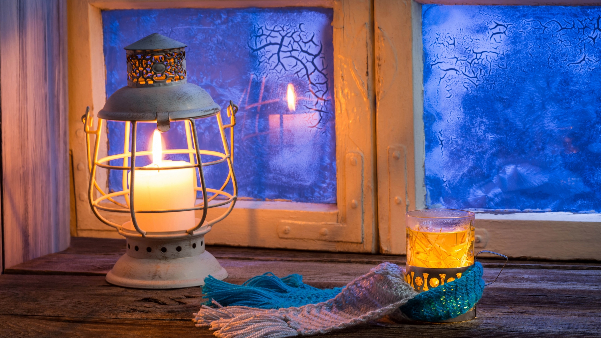 lamp, comfort, winter, glass, window, cup, HD Wallpaper