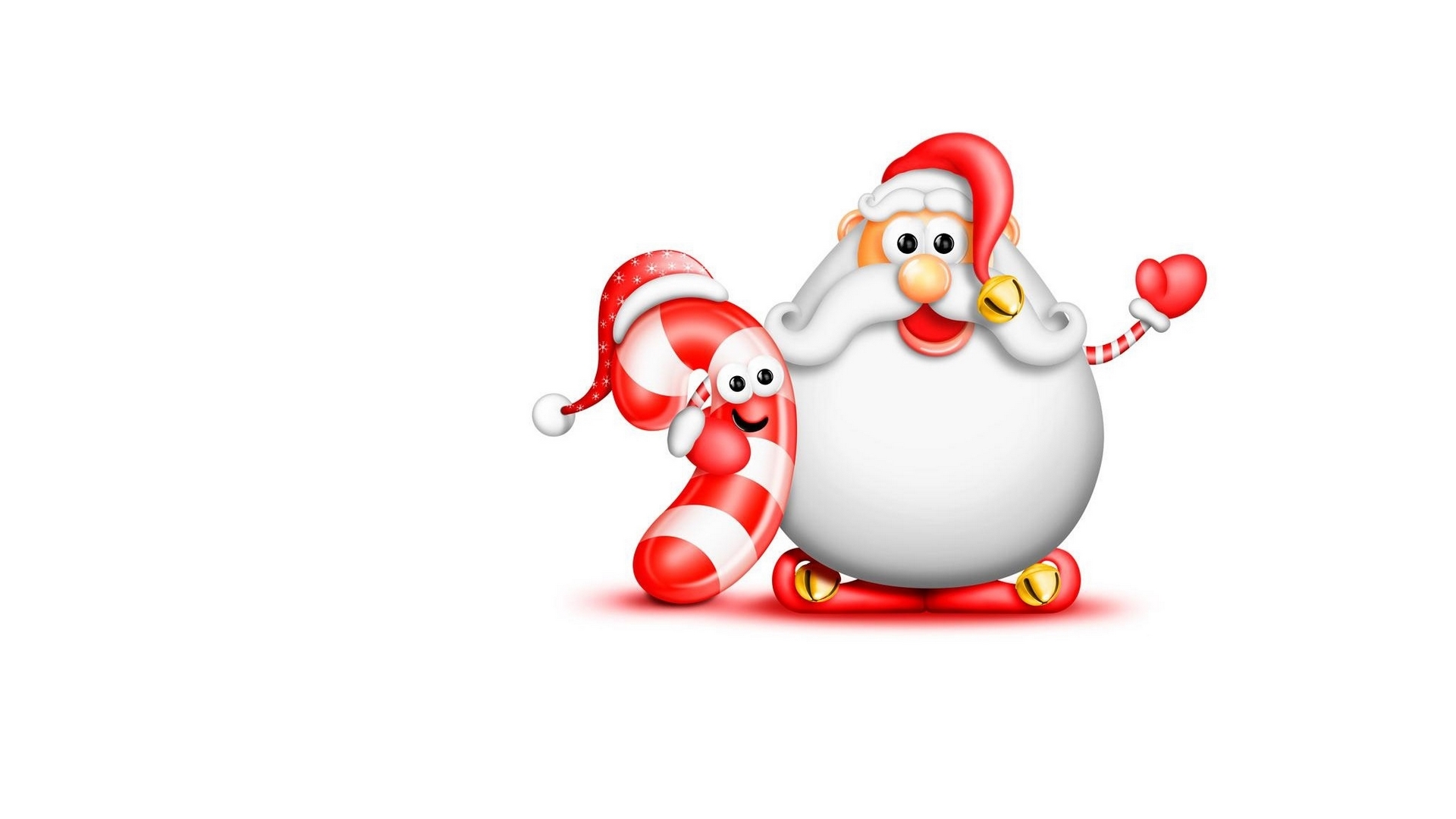 red, candy, santa, child, white, card, HD Wallpaper