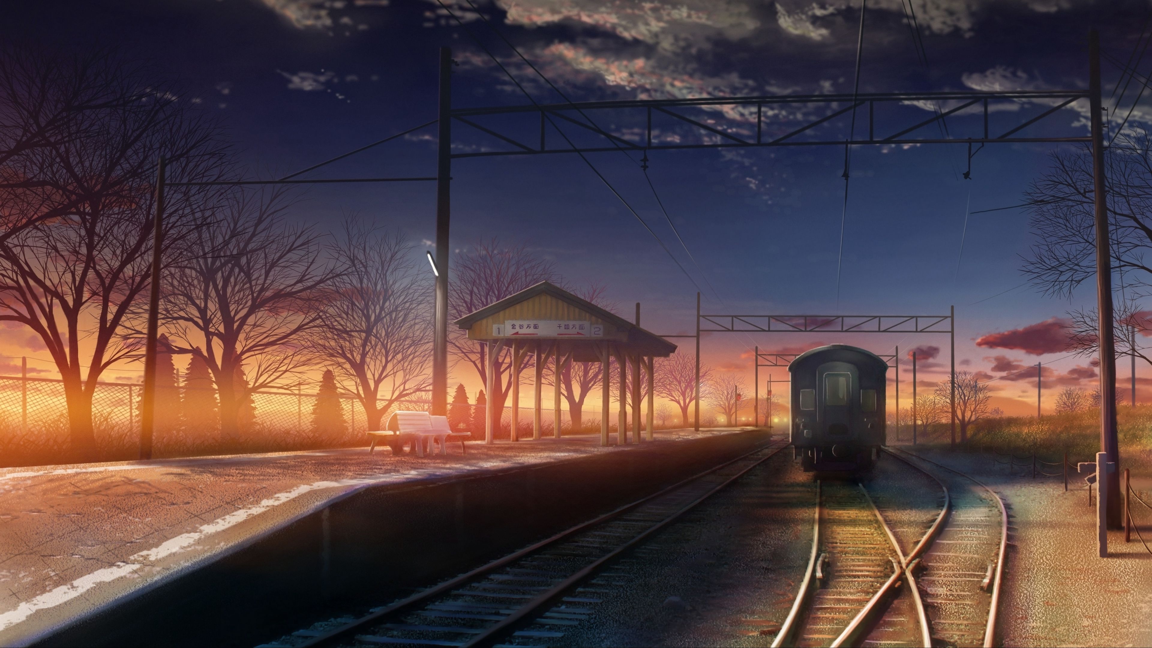 train, railway, art, 4k, HD Wallpaper