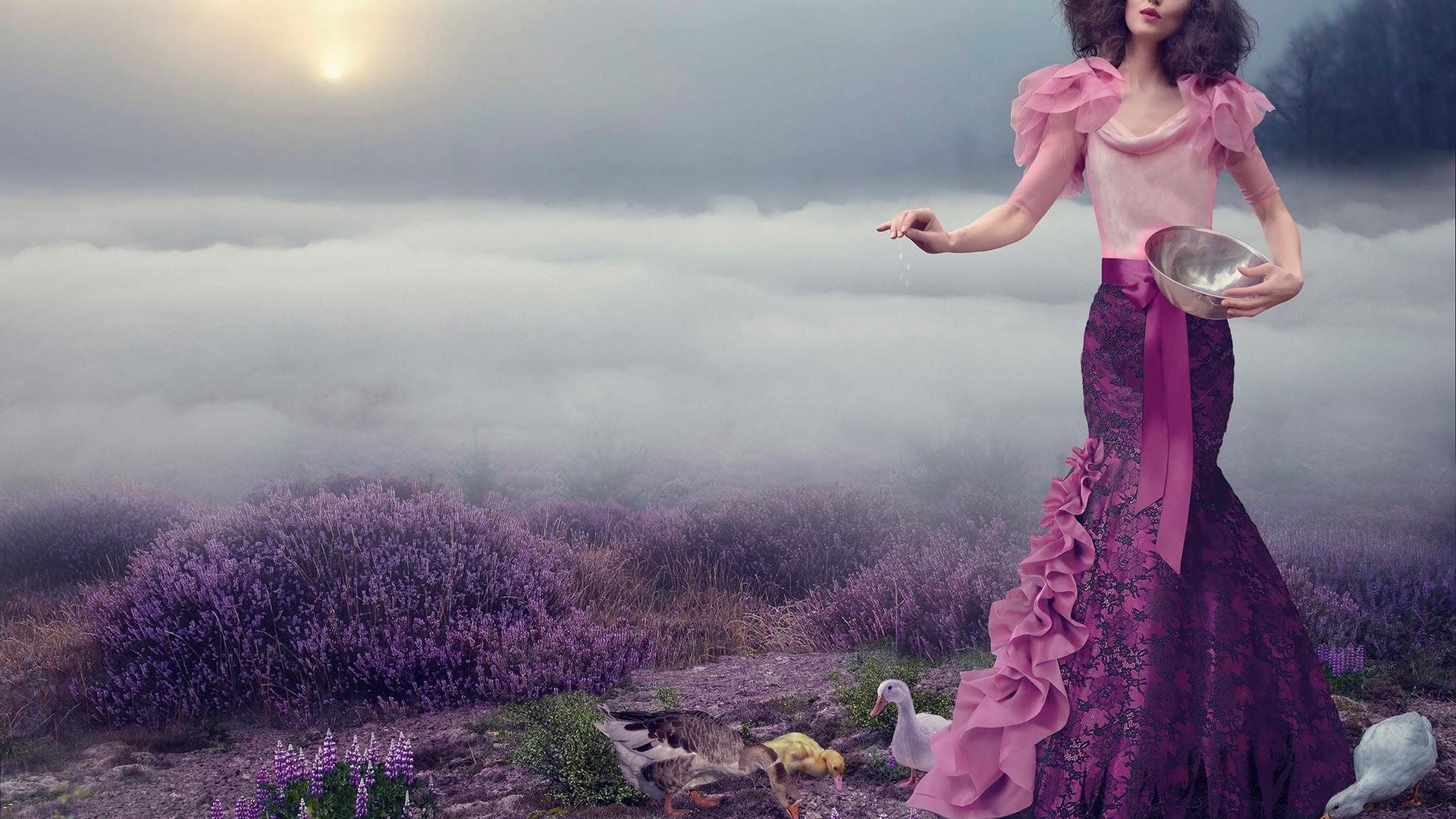 flowers, model, woman, fashion, HD Wallpaper