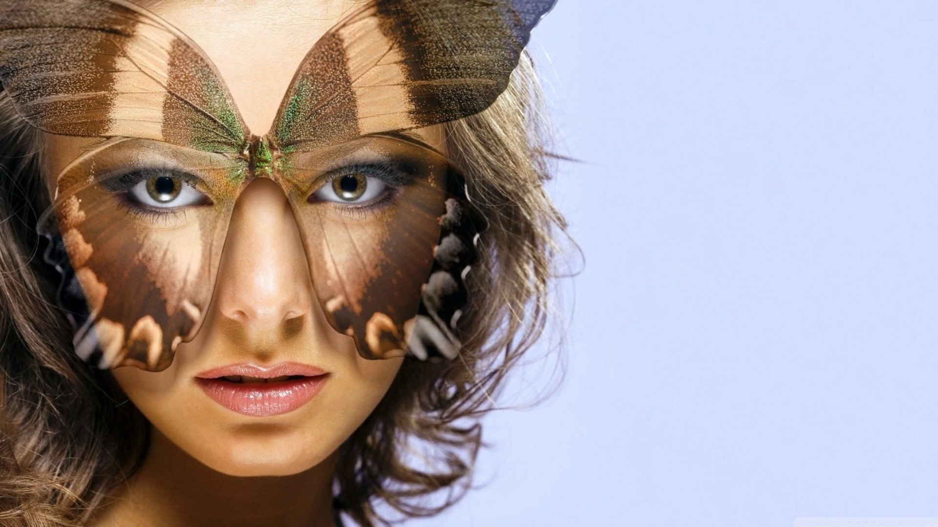art, face, lovely, butterfly, HD Wallpaper