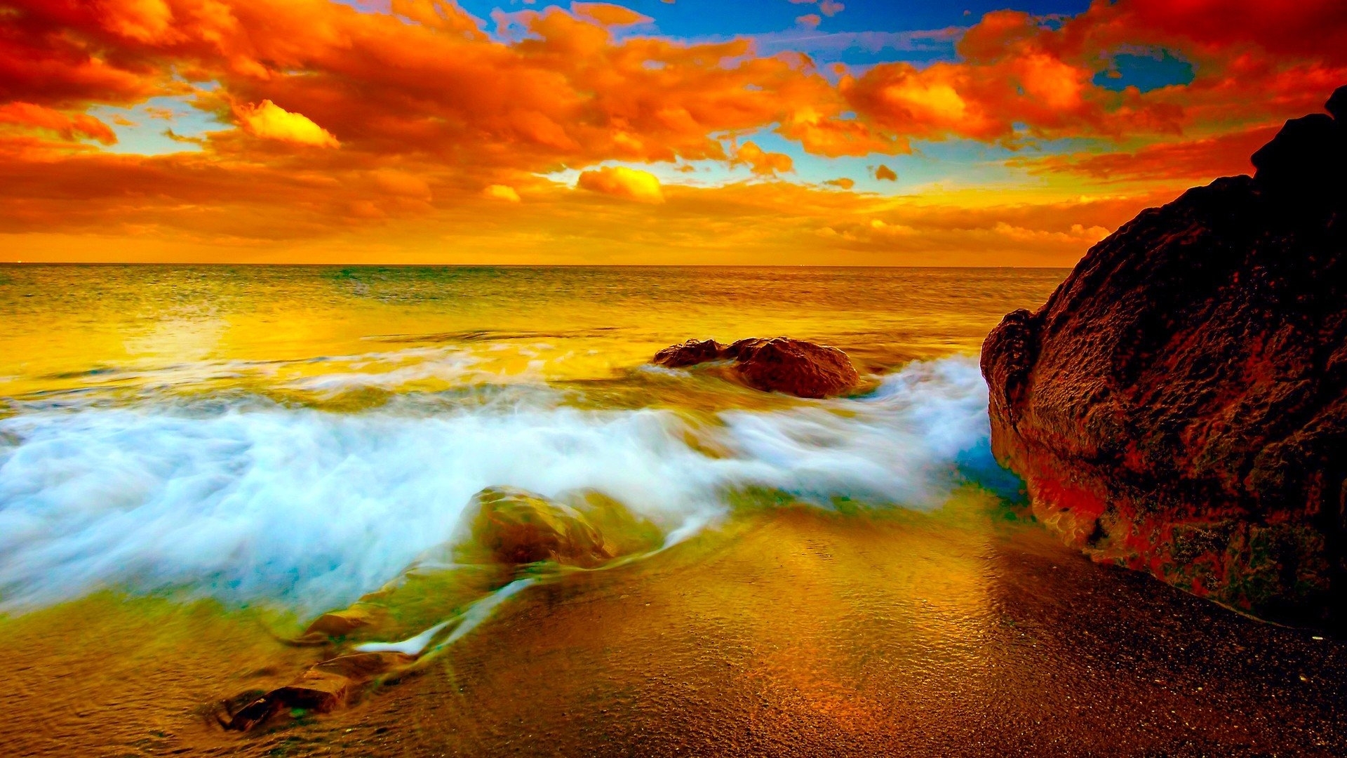 eart, sunset, nature, sky, HD Wallpaper