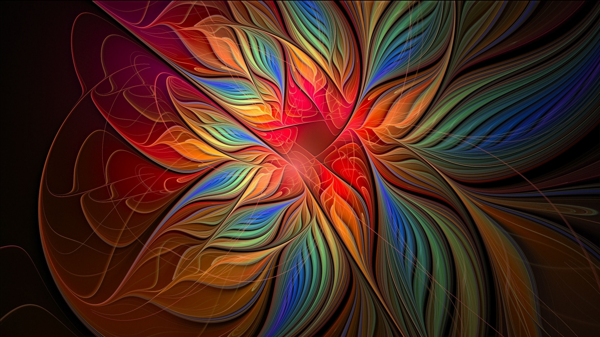 abstract, 3d, multicoloured, psychedelic, HD Wallpaper