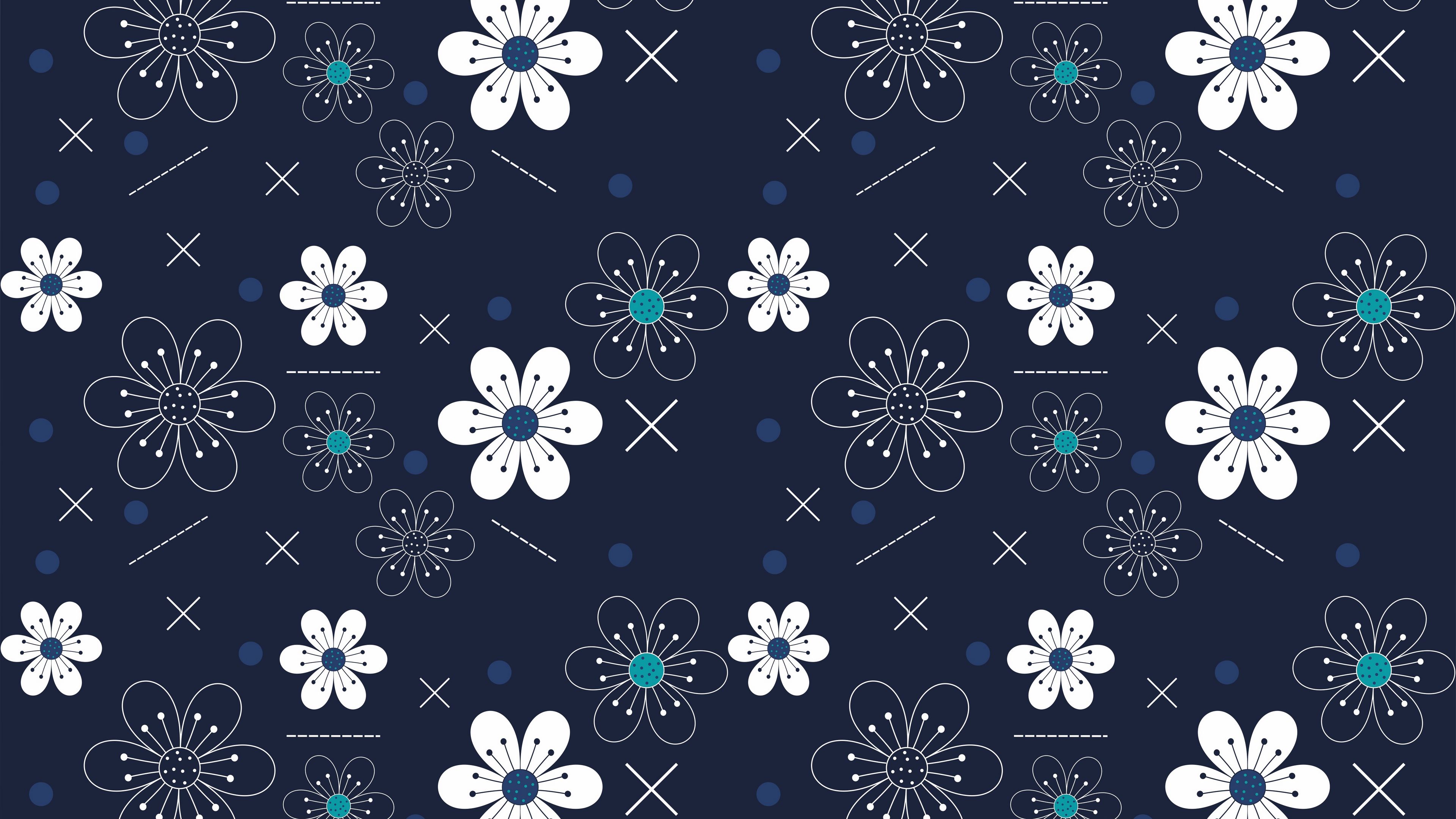 flowers, patterns, shapes, 4k, HD Wallpaper