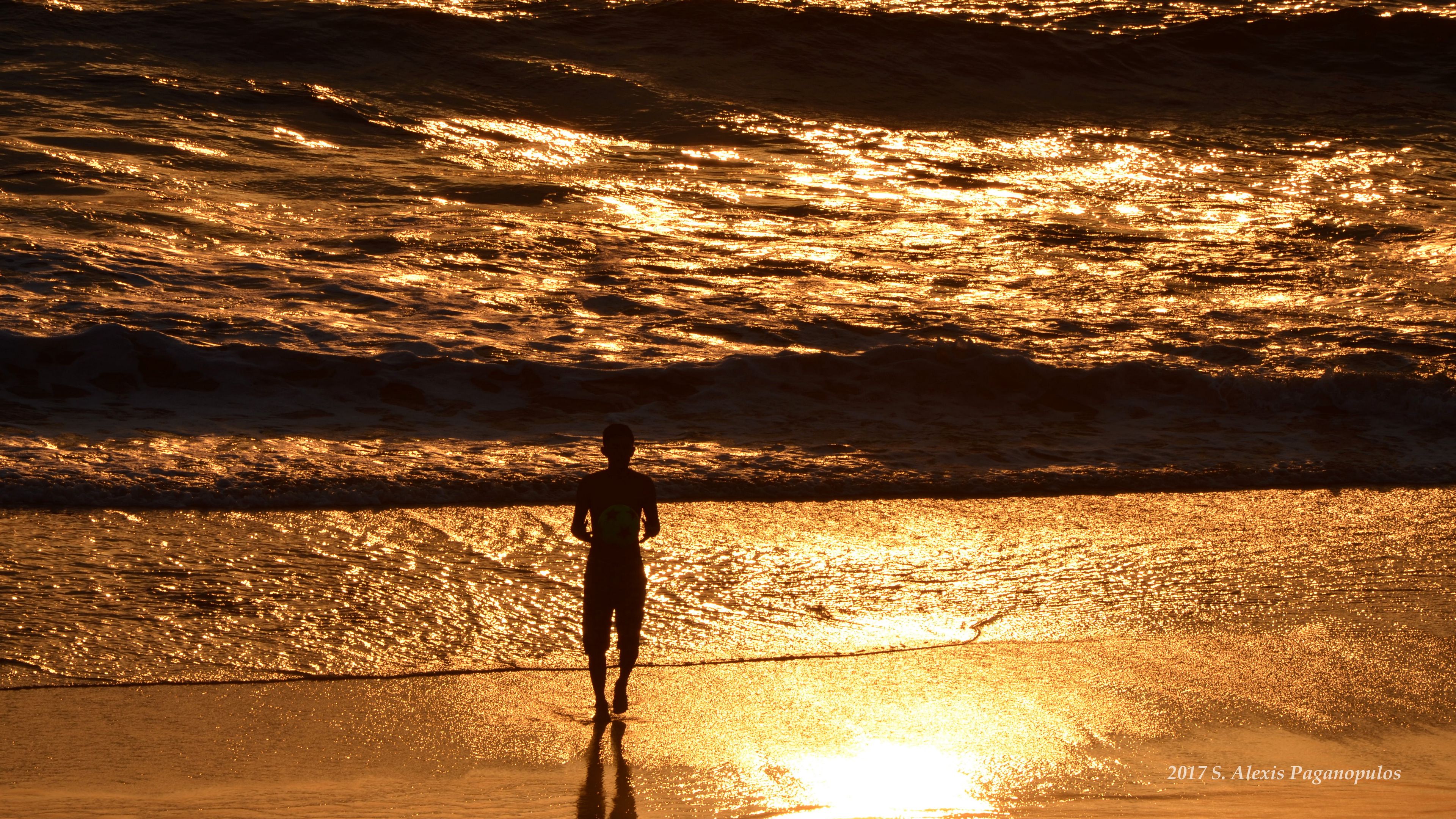 silhouette, sea, surf, sunset, 4k, HD Wallpaper