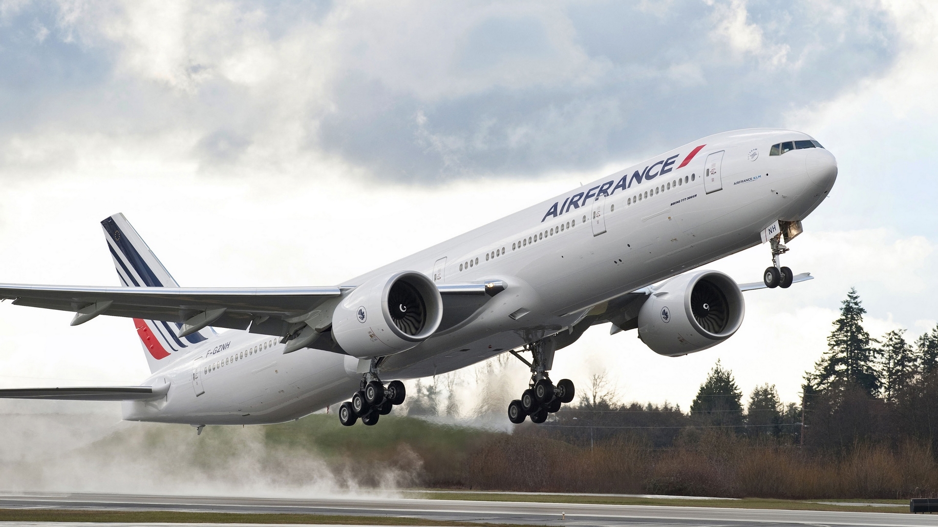 airstrip, tree, plane, boeing, HD Wallpaper