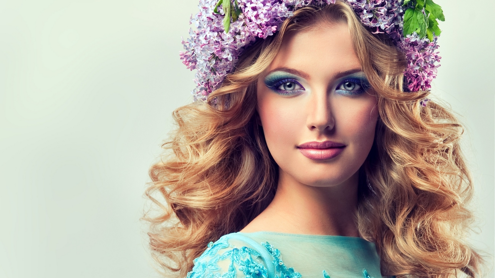 look, wreath, flowers, face, HD Wallpaper