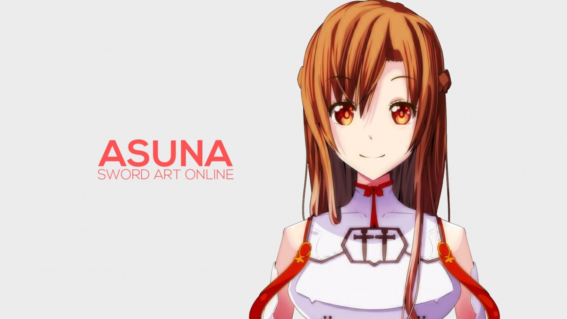 red, pretty, videogames, sao, beautiful, sweet, anime, beauty, long hair, art, female, lovely, brown hair, cute, girl, lady, white, HD Wallpaper