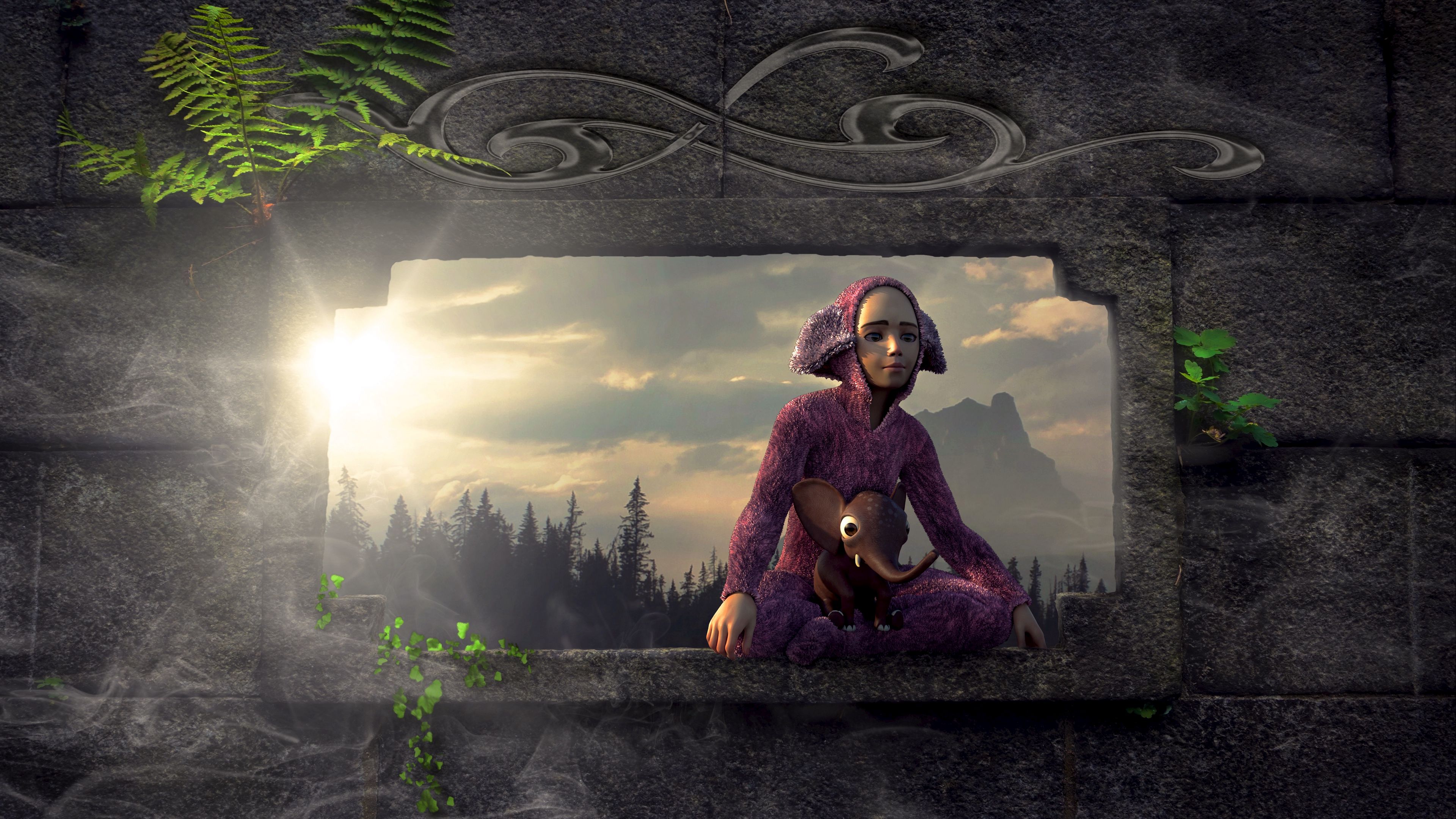 child, costume, elephant, fantastic, 4k, HD Wallpaper