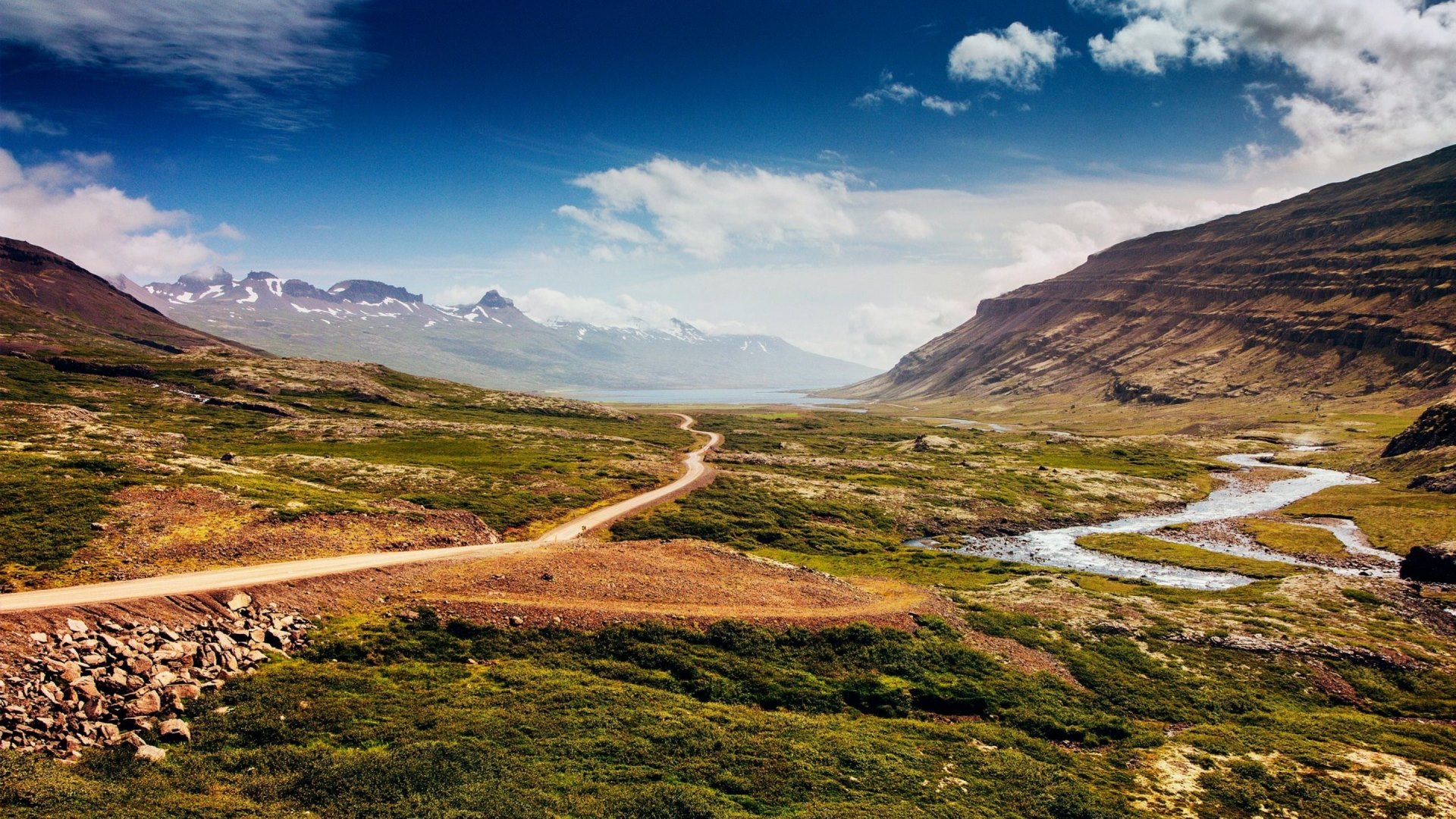 mountains, passage, nature, beautiful, clouds, sky, HD Wallpaper