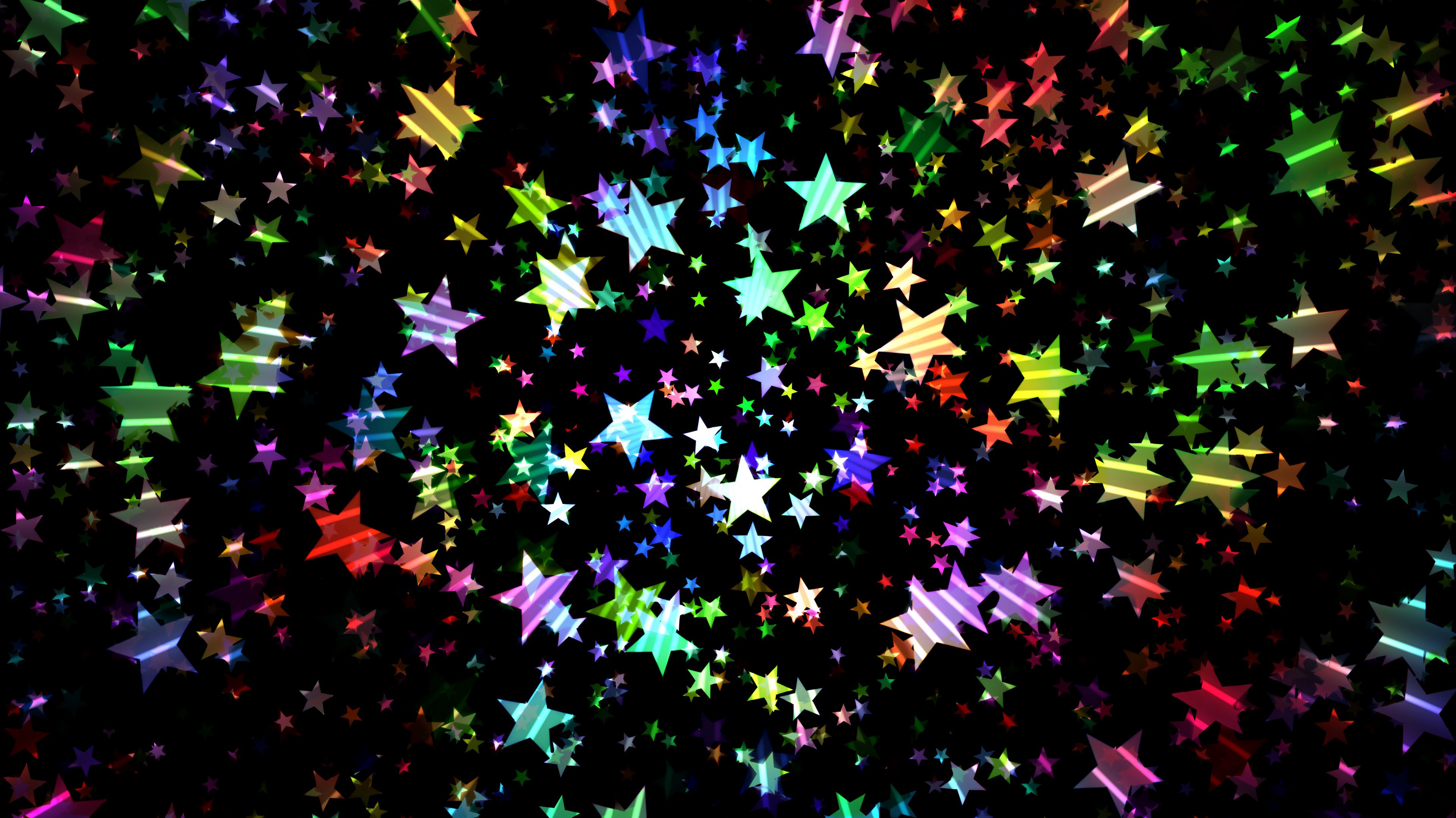 stars, colorful, shiny, bright, 4k, HD Wallpaper