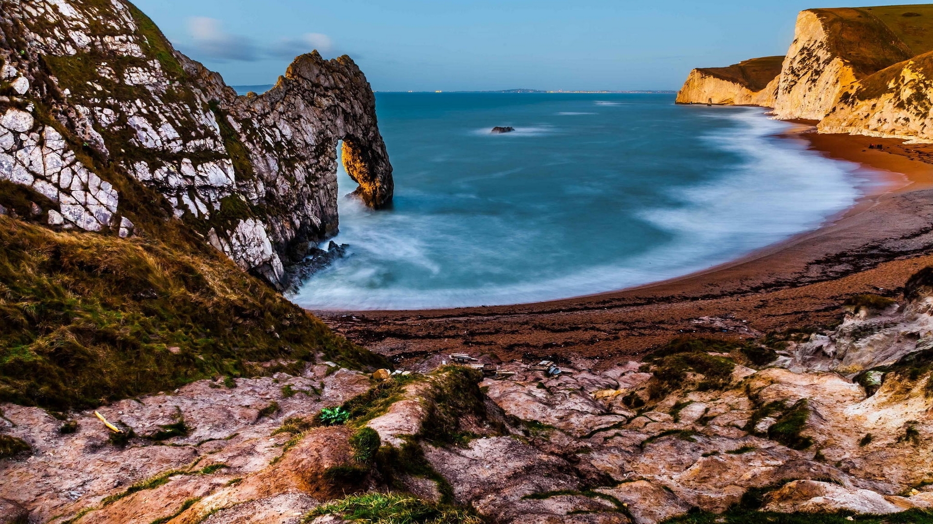 rocks, shore, arch, ocean, HD Wallpaper