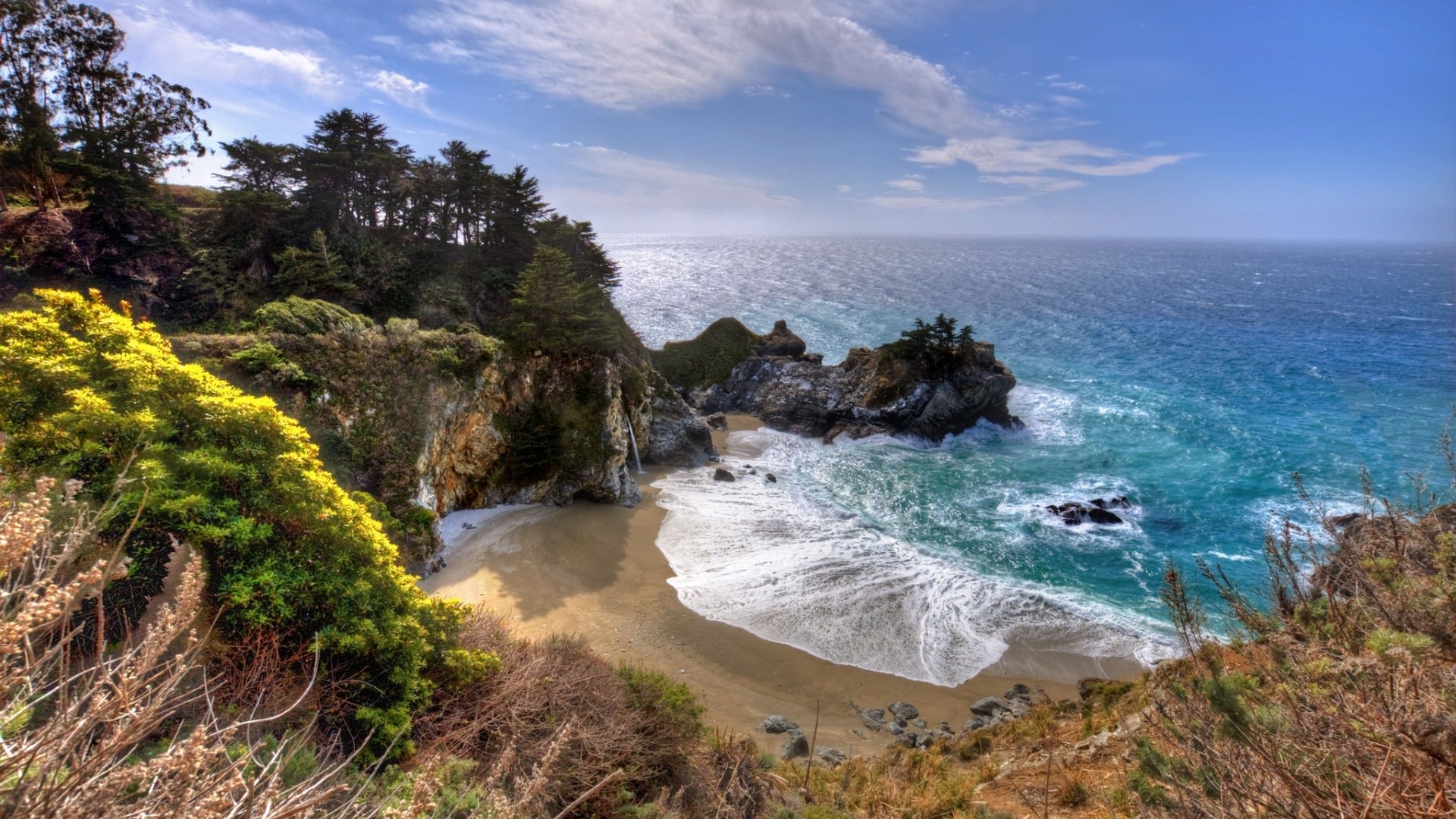 coast, sea, beaches, california, oceans, pacific, nature, HD Wallpaper