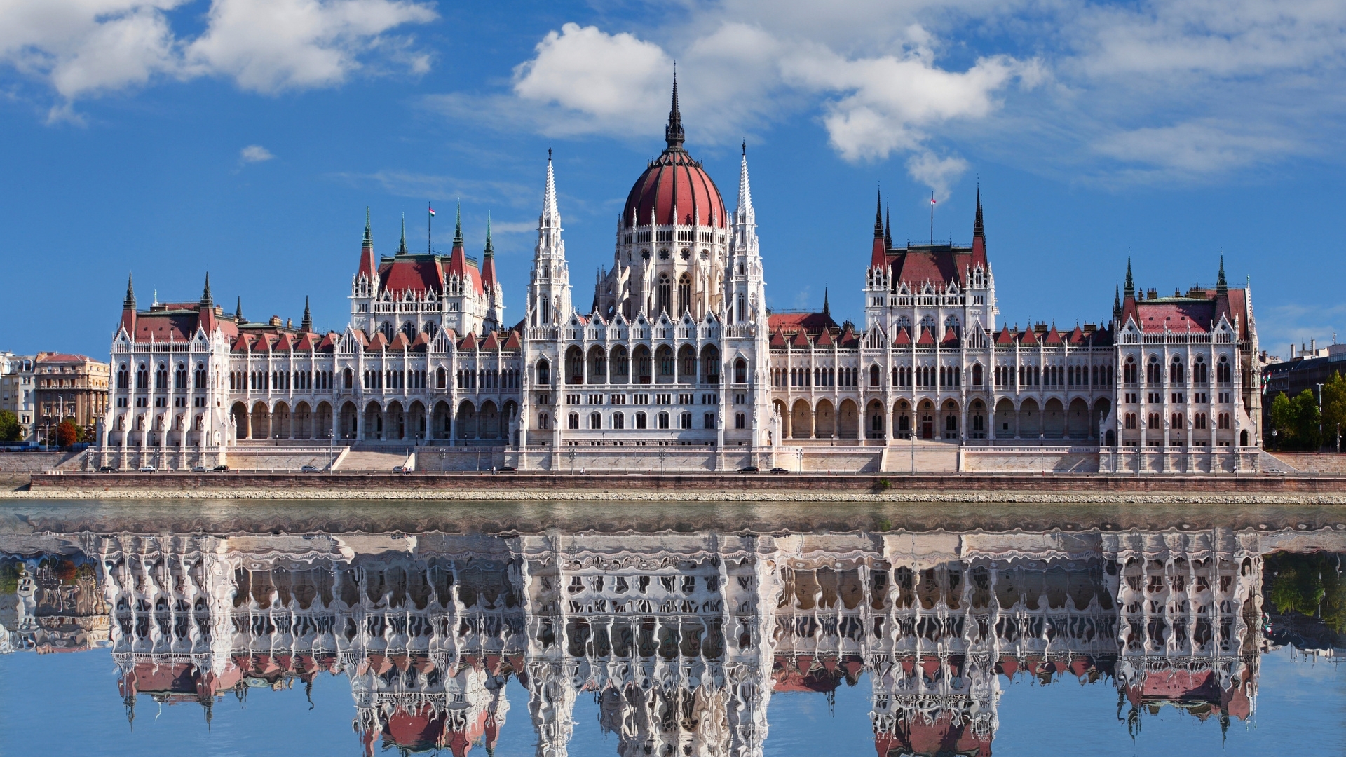 building, city, river, reflection, danube, HD Wallpaper